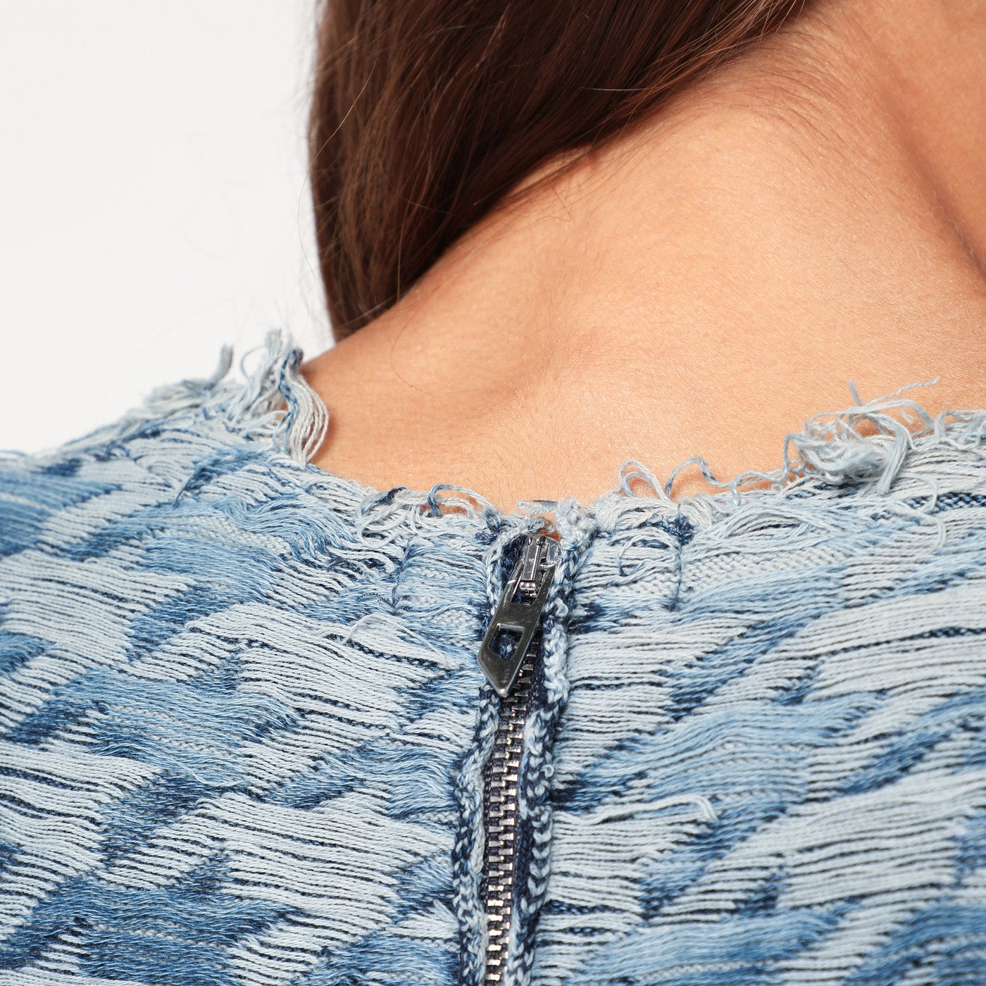 Diesel Blue/Light Grey Patterned Dress Women DIESEL
