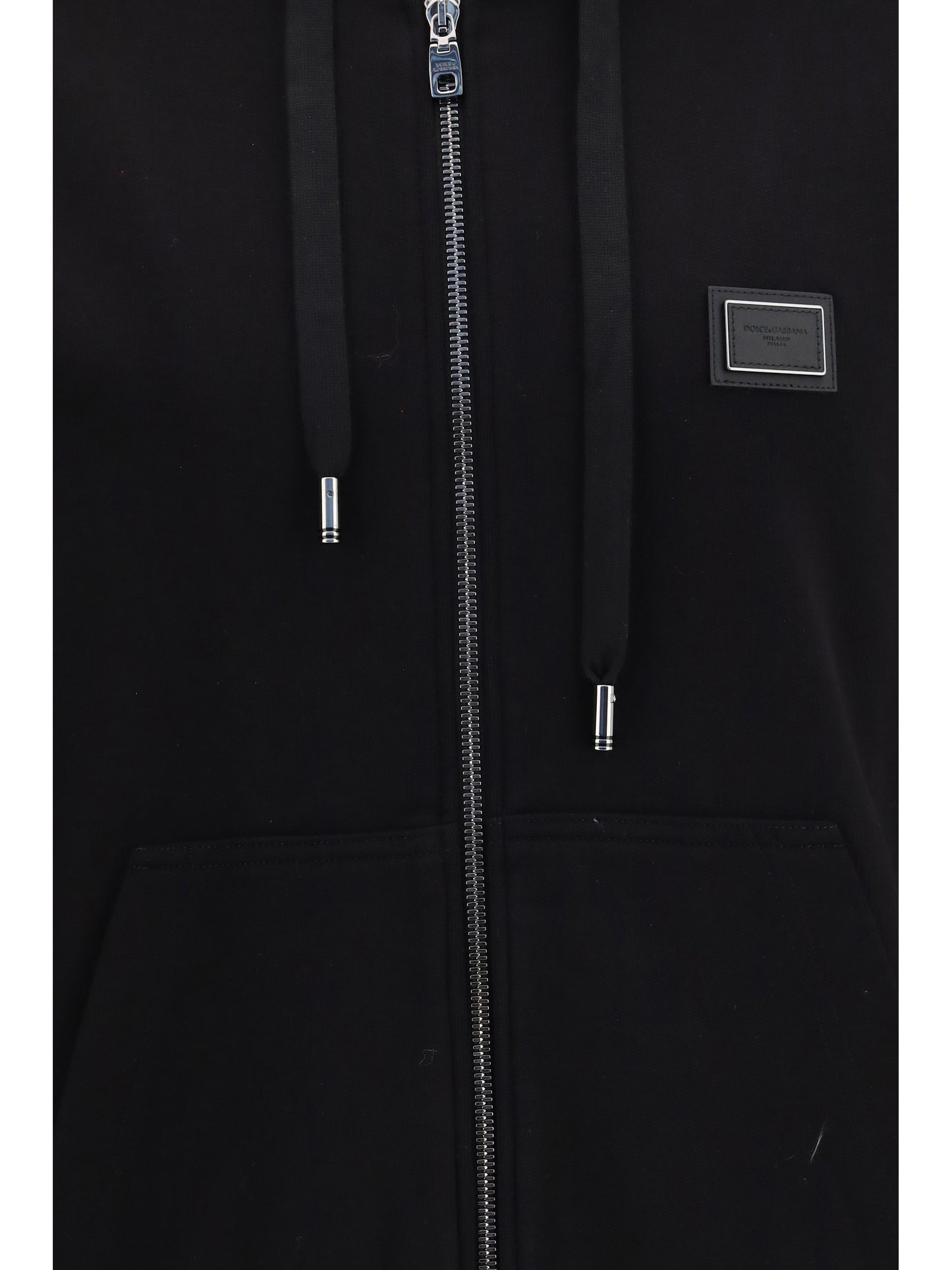 Dolce & Gabbana Men Cotton Hooded Sweatshirt With Dg Plaque DOLCE & GABBANA