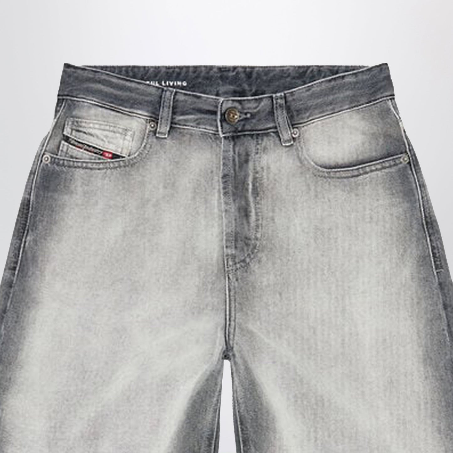 Diesel Grey De-Sire Skeleton Denim Bermuda Shorts Women DIESEL