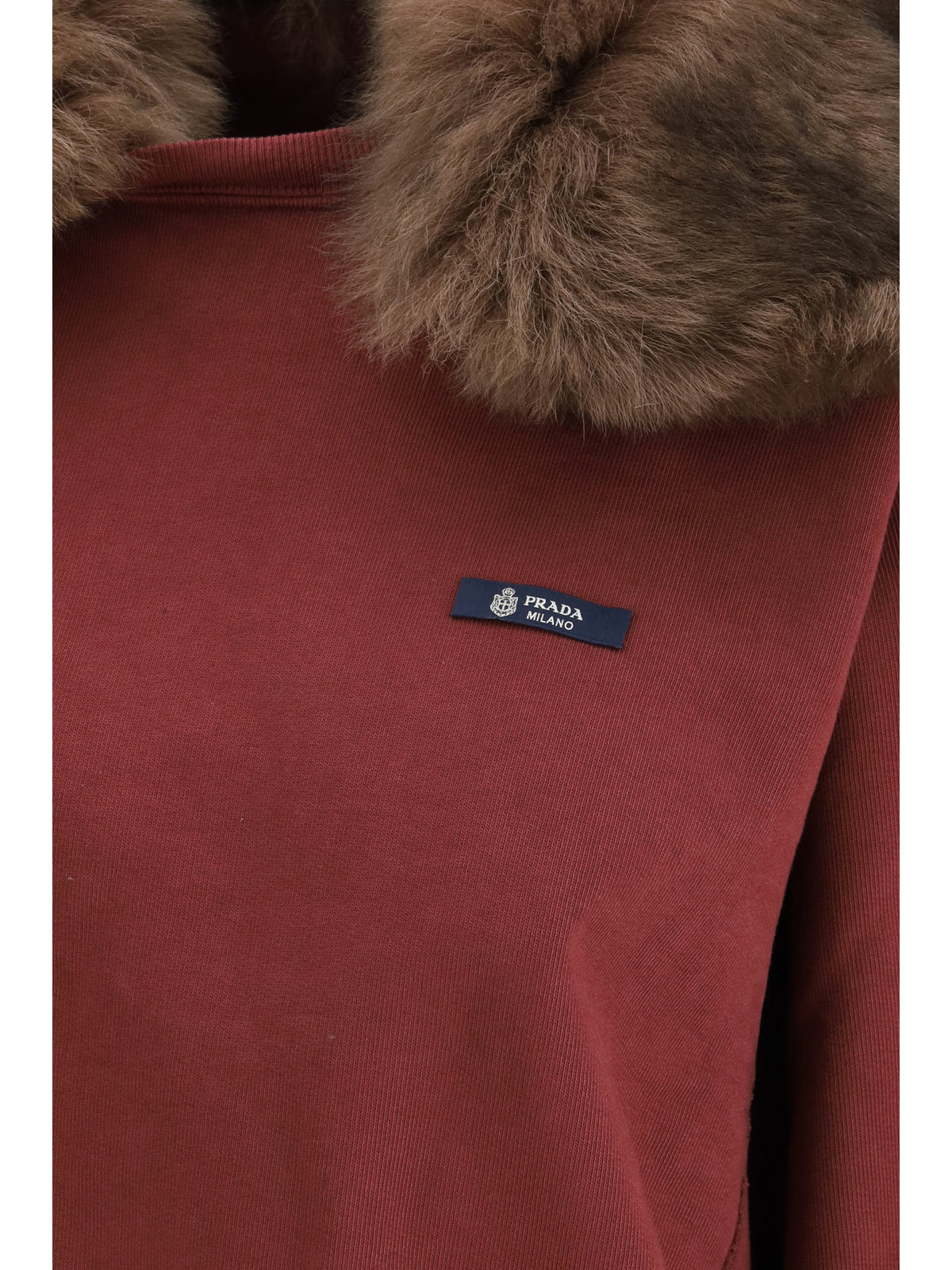 Prada Women Sweatshirt With A Shearling Collar PRADA
