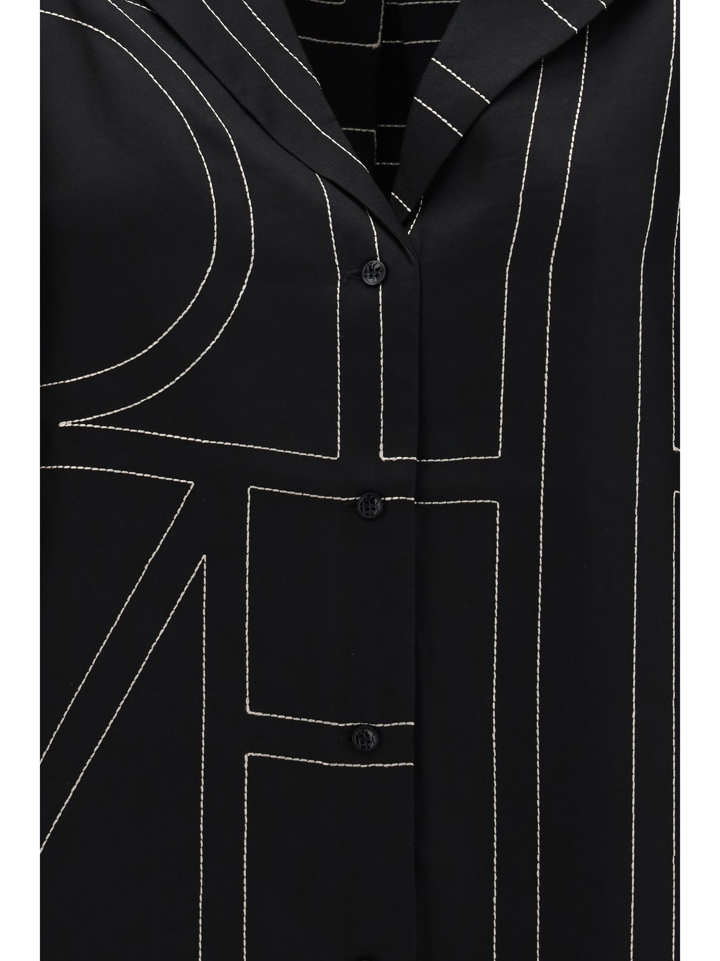 Toteme Women Silk Shirt With All-Over Monogram