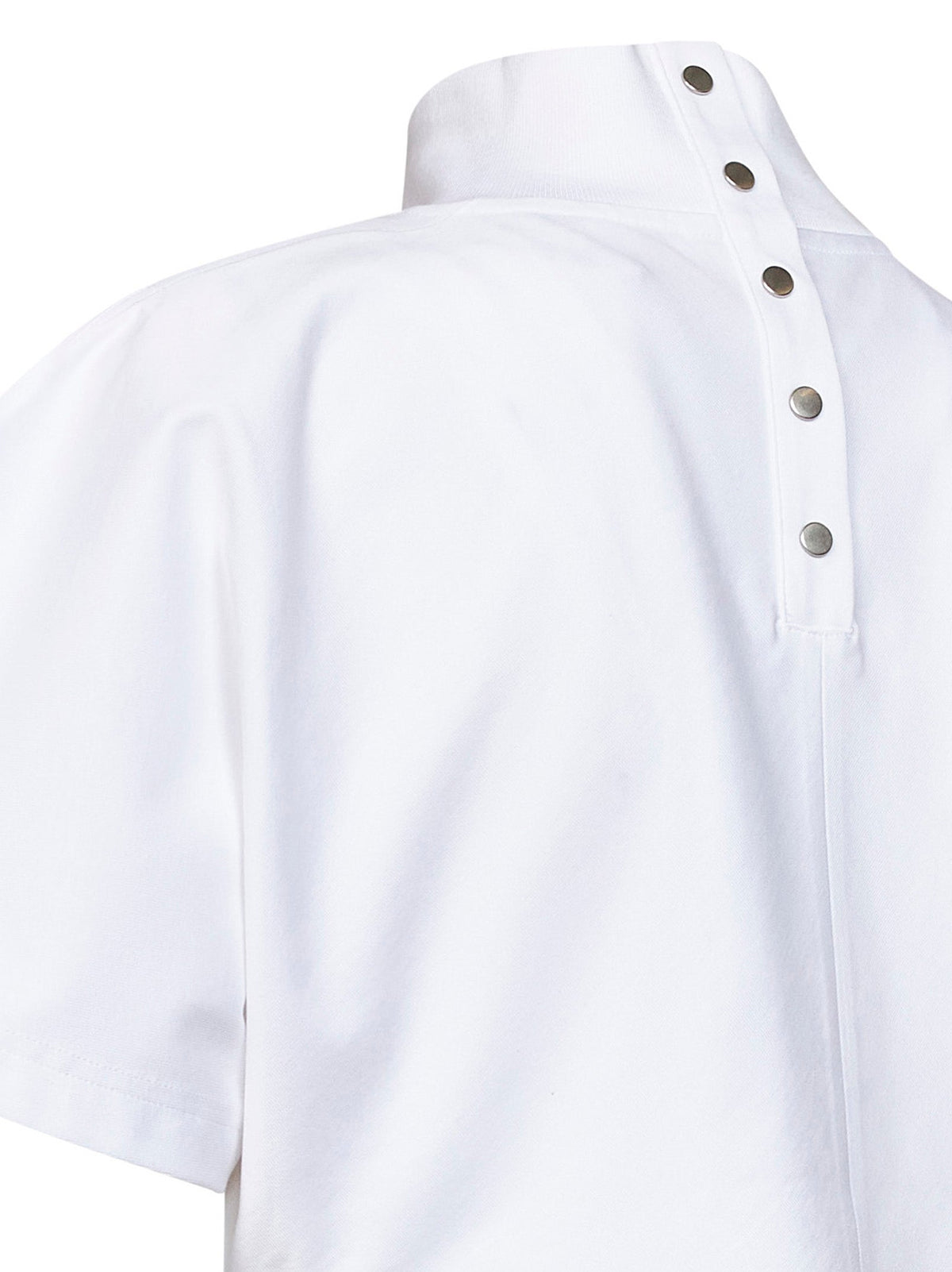 Alaïa Women White Cotton Jersey Cropped T-Shirt ALAIA