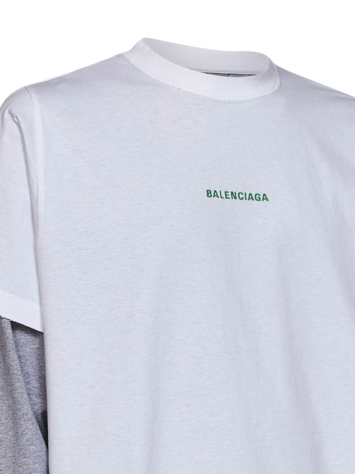 Balenciaga Men White And Grey Double T-Shirt Long-Sleeved T-Shirt BALENCIAGA
