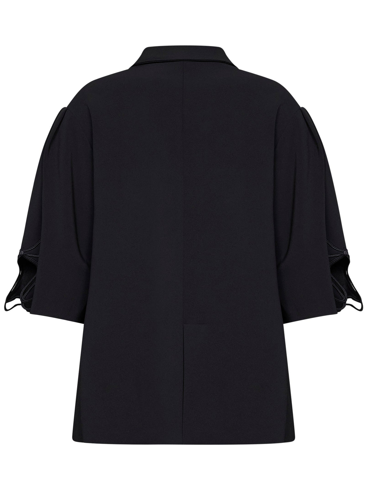 Blumarine Women Black Technical Cady Oversized Jacket With Embroidery BLUMARINE