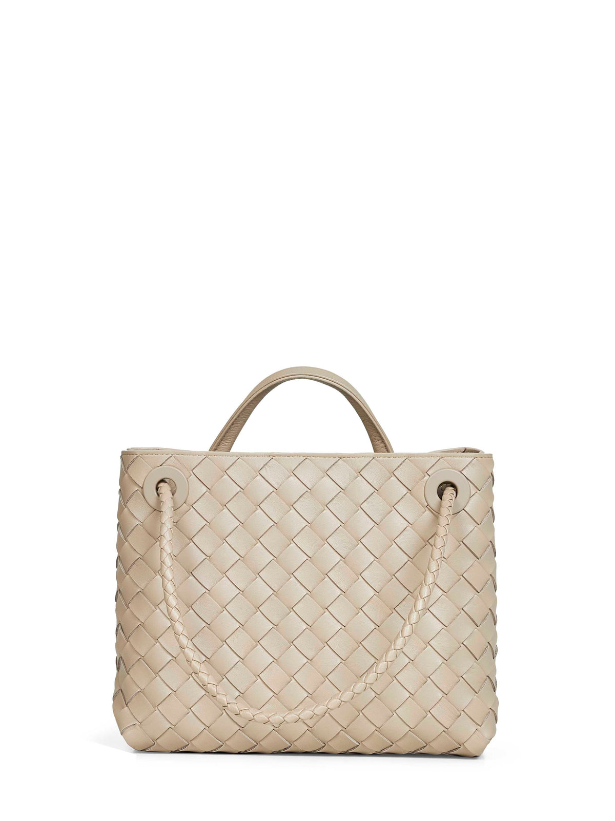 Bottega Veneta Women Ecru Small Andiamo Top Handle Bag BOTTEGA VENETA