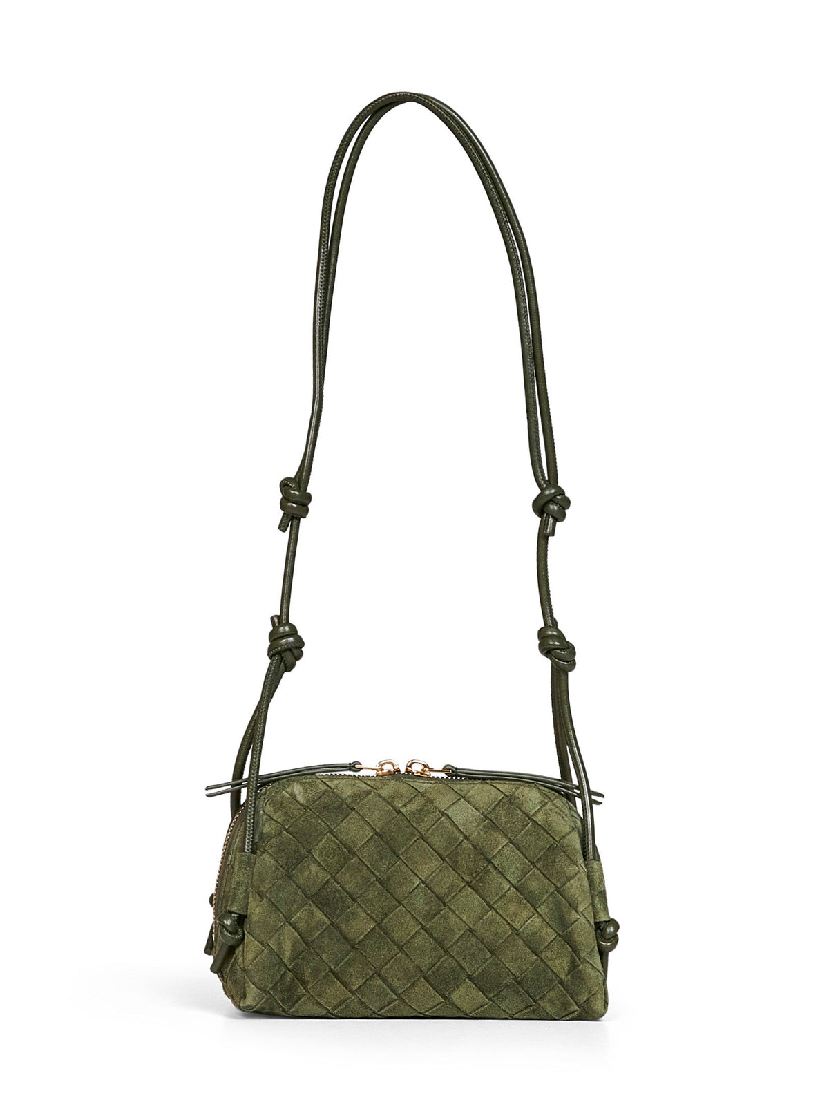 Bottega Veneta Women Green Tweed Concert Pouch BOTTEGA VENETA
