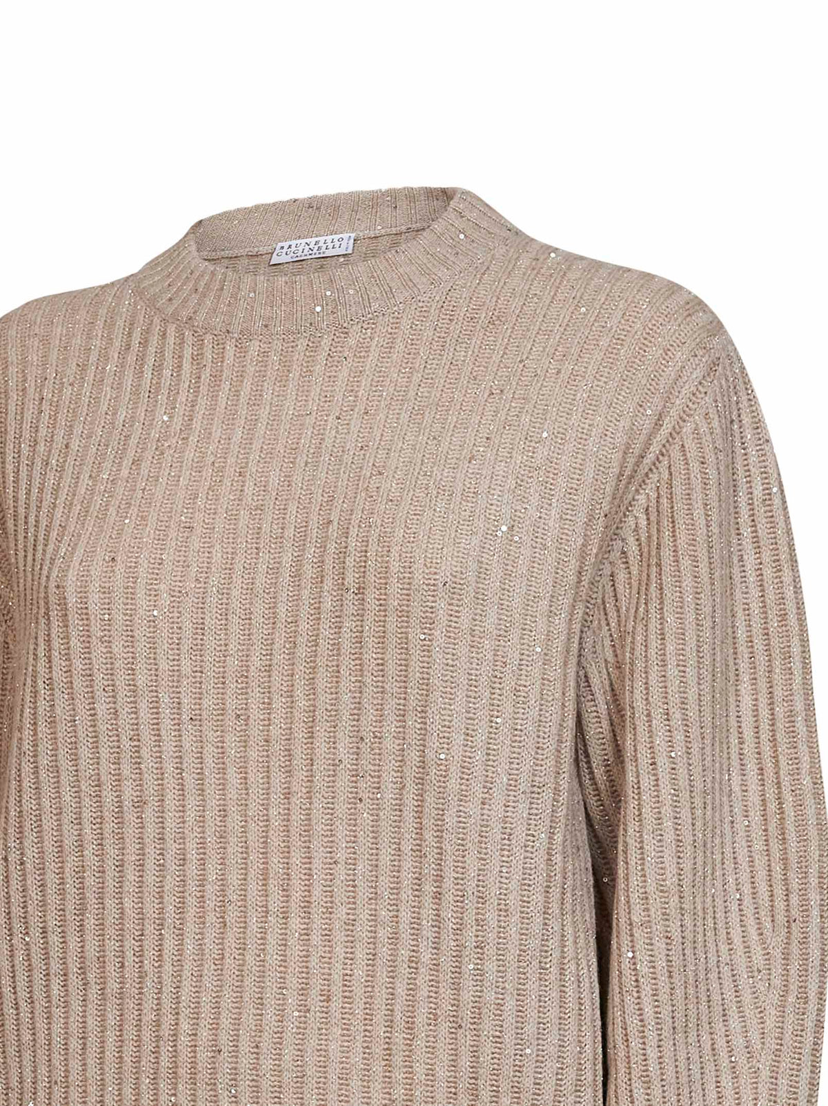 Brunello Cucinelli Women Beige Sparkling & Dazzling Sweater BRUNELLO CUCINELLI