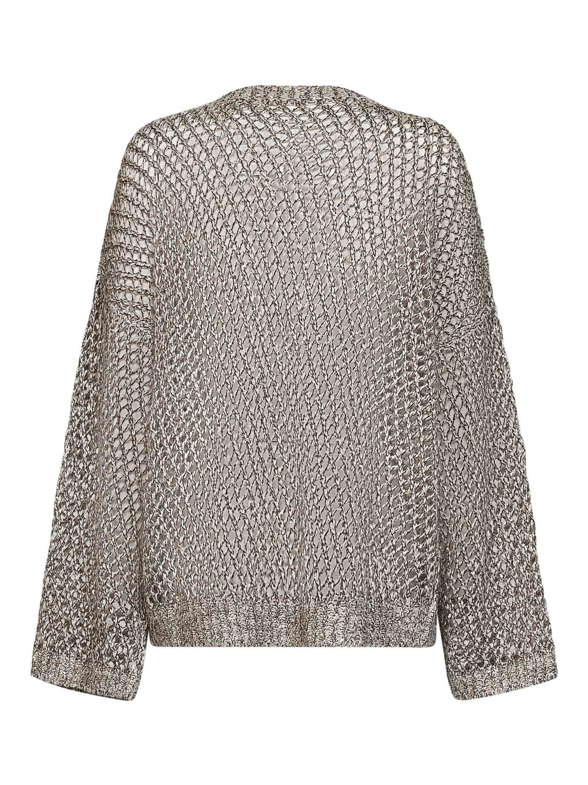 Brunello Cucinelli Women Rope Silk And Linen Net Knit Dazzling Chiné Sweater BRUNELLO CUCINELLI