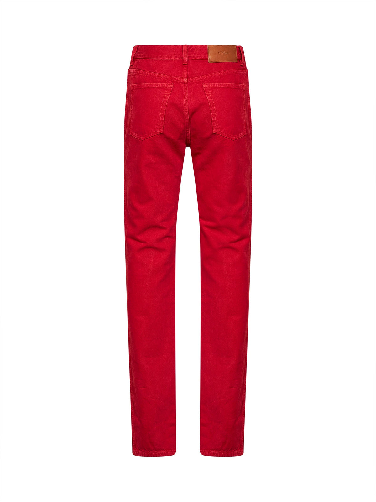 Chloé Women Berry Red Cotton Denim Slim Jeans CHLOE