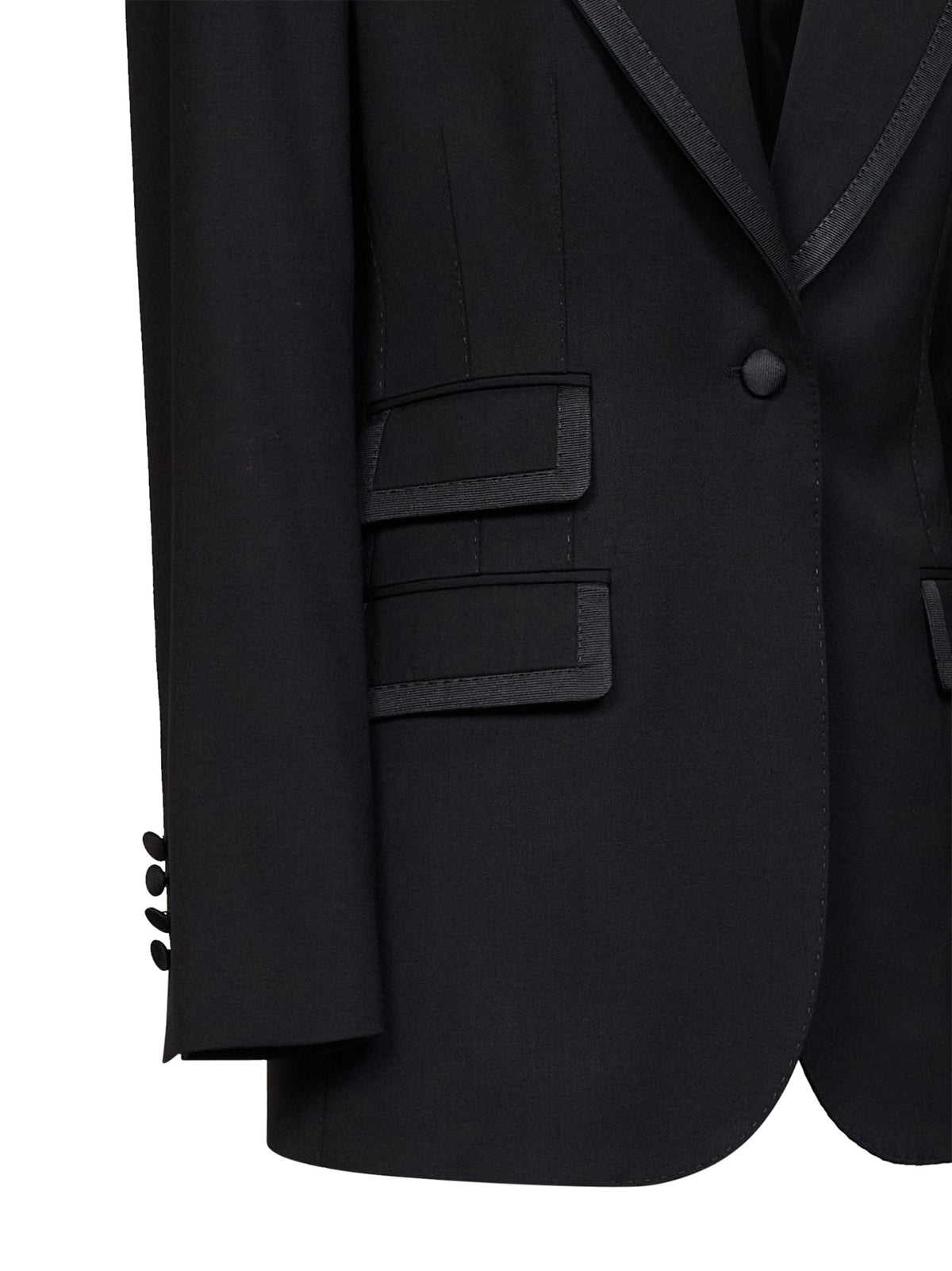 Dolce & Gabbana Women Black Stretch Twill Turlington Single-Breasted Jacket DOLCE & GABBANA