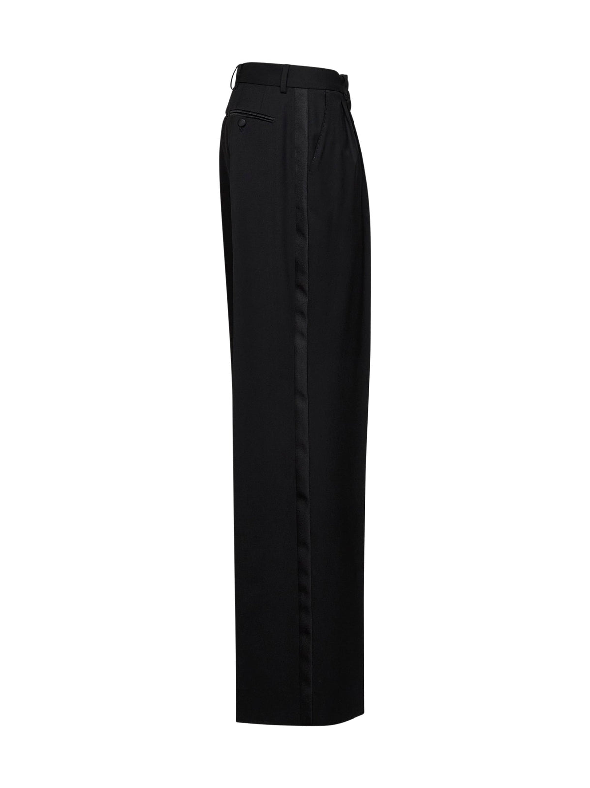 Dolce & Gabbana Women Black Bi-Stretch Wool Straight Trousers DOLCE & GABBANA