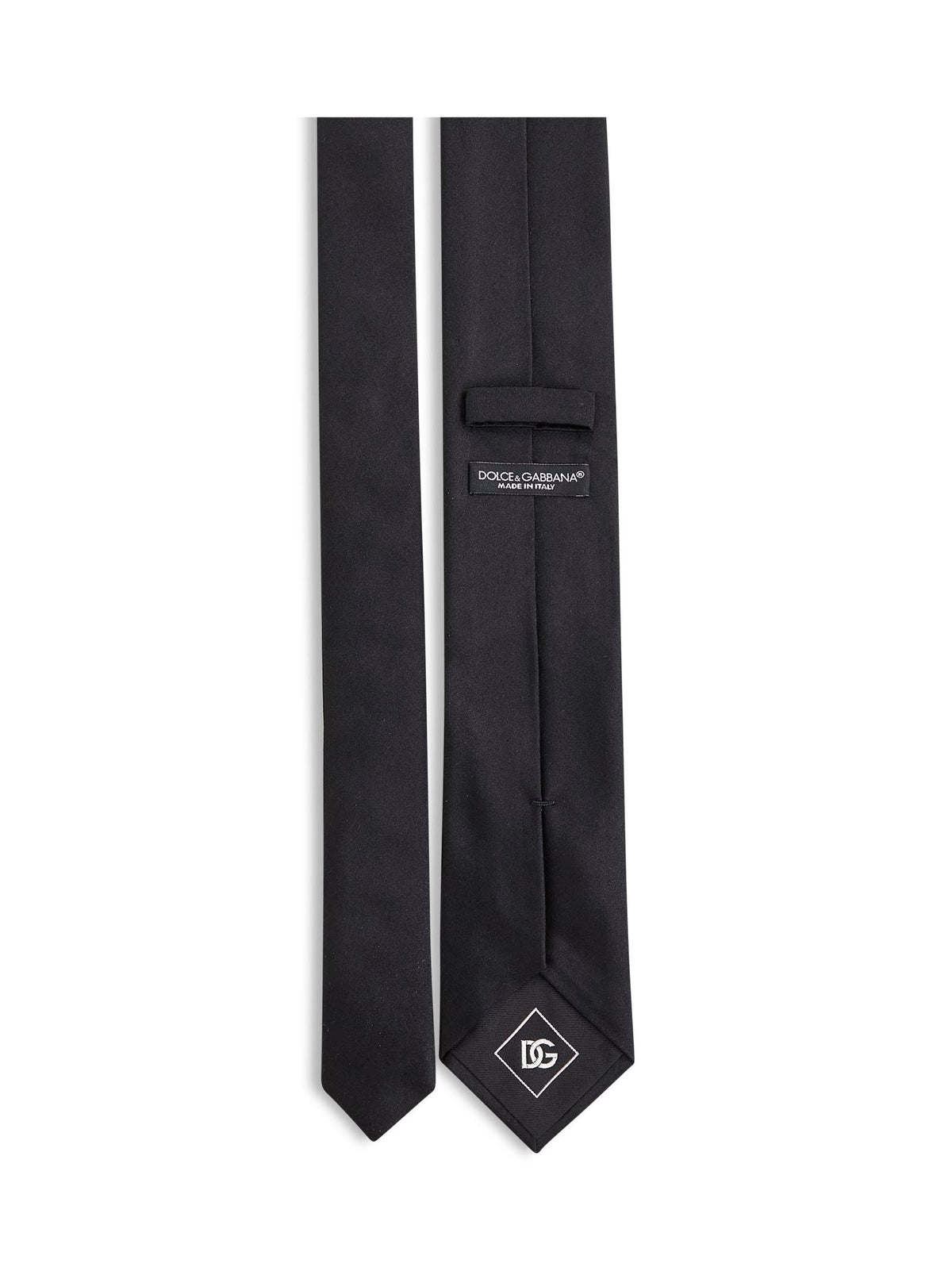 Dolce & Gabbana Men Black Silk Satin Martini Tie DOLCE & GABBANA