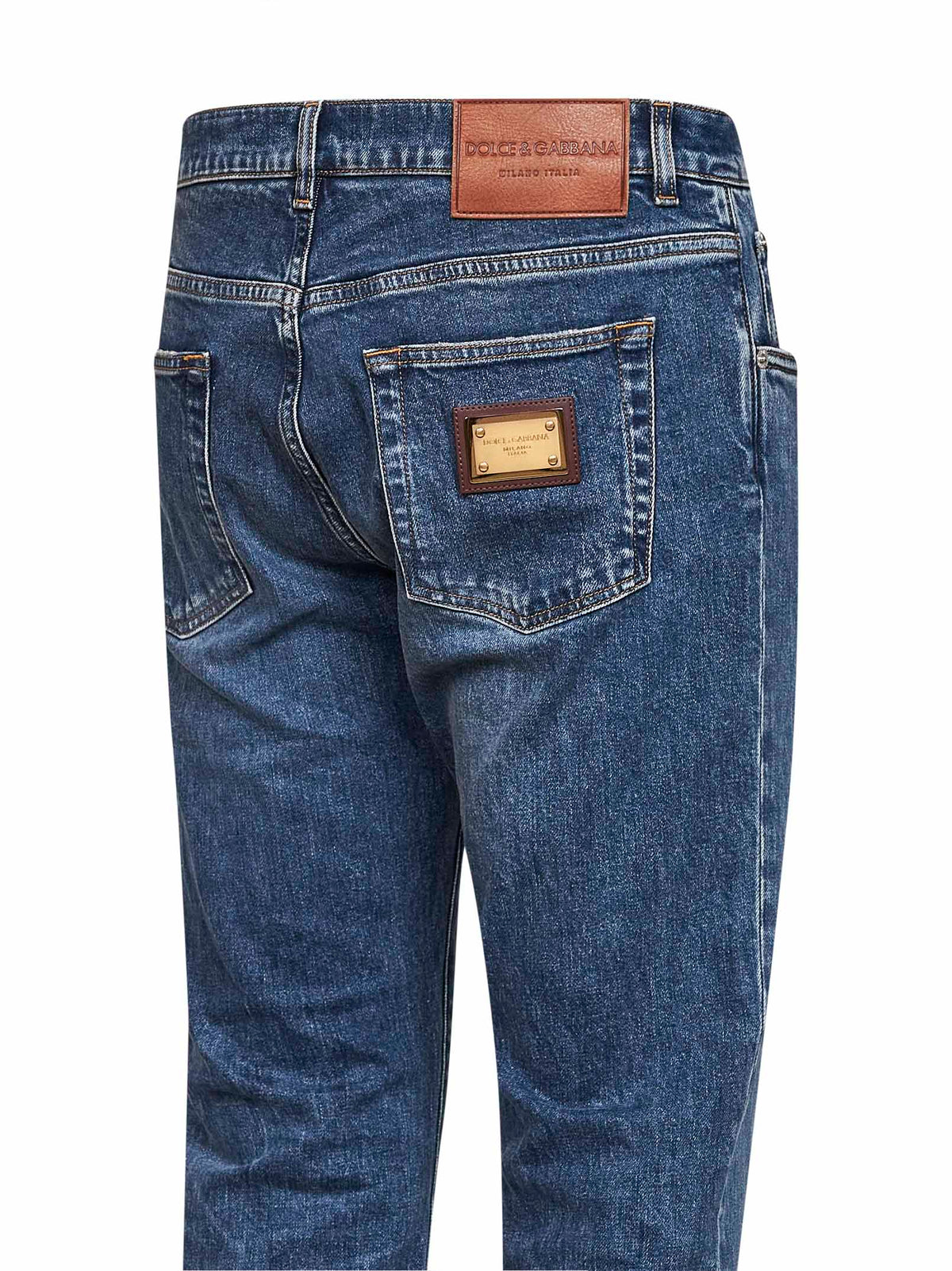 Dolce & Gabbana Men Blue Stretch Cotton Denim Slim Jeans DOLCE & GABBANA