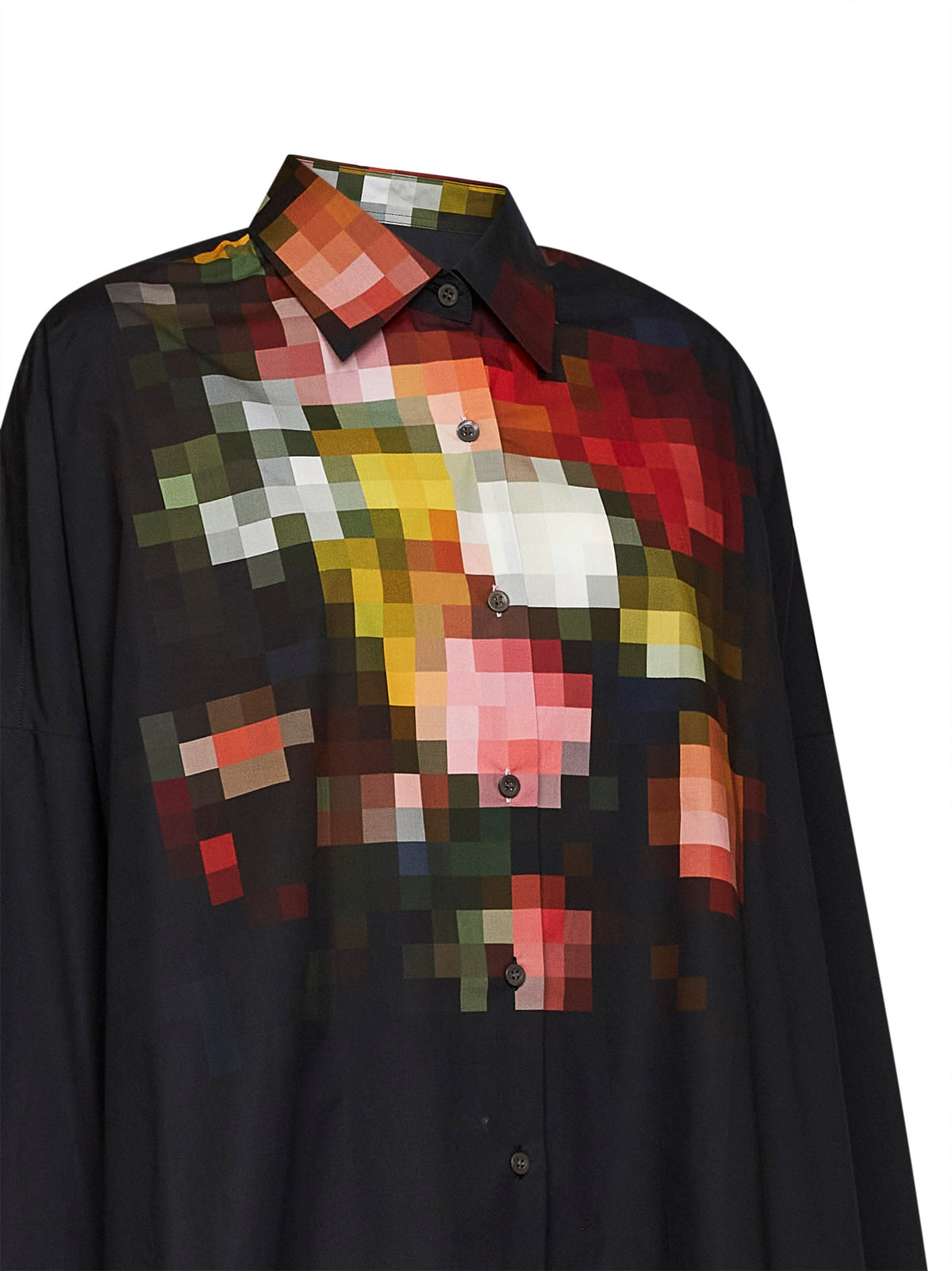 Dries Van Noten Women Black Printed Poplin Casia Cocoon Shirt DRIES VAN NOTEN