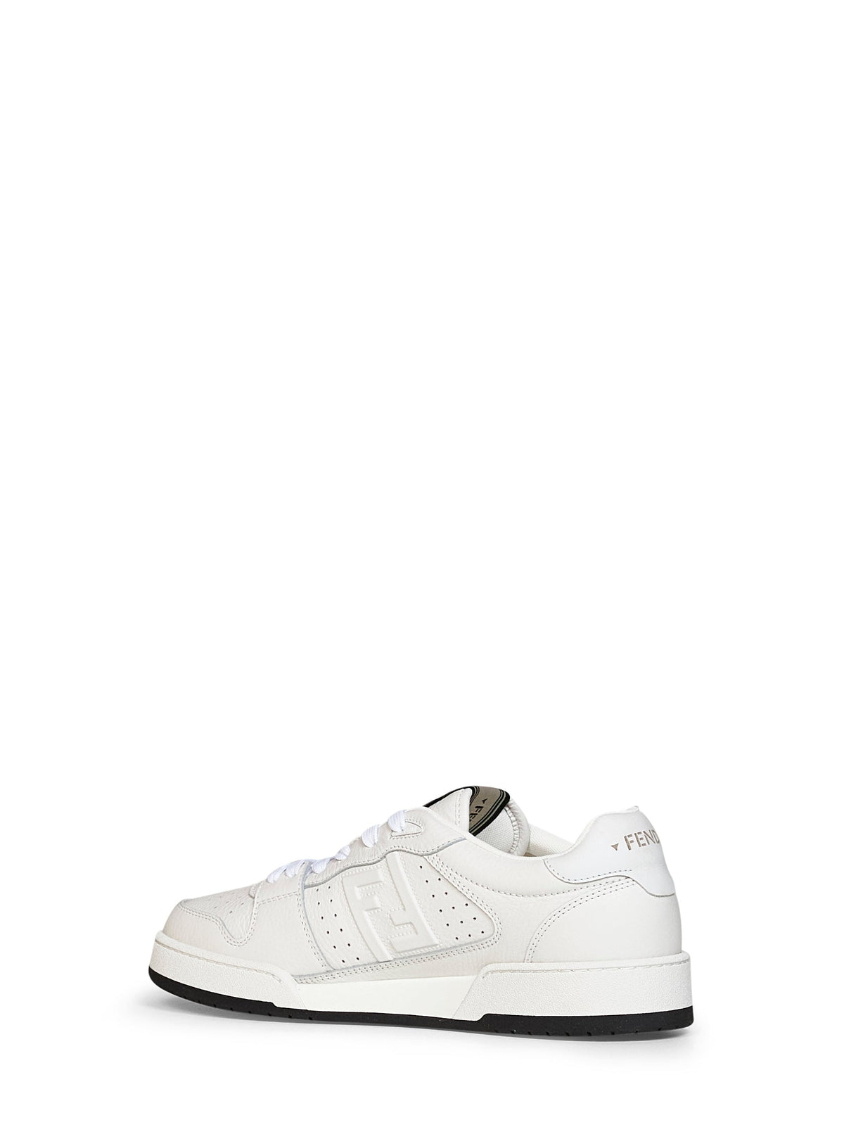 Fendi Men White Leather Fendi Match Low-Top Sneakers FENDI