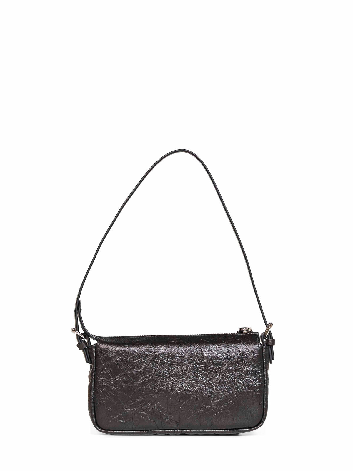 Fendi Women Black Zip Top Leather Shoulder Bag <Br/> FENDI