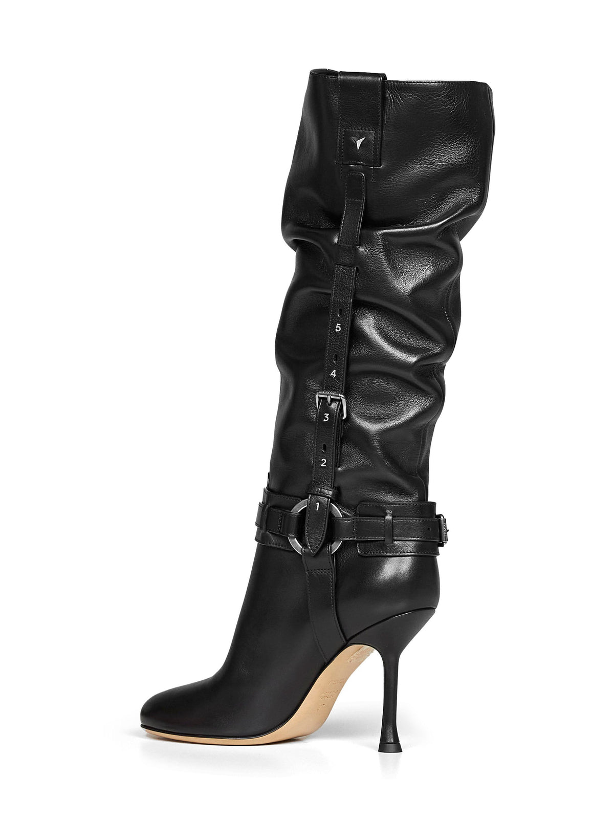 Fendi Women Black Leather Fendi Count Draped Boots FENDI