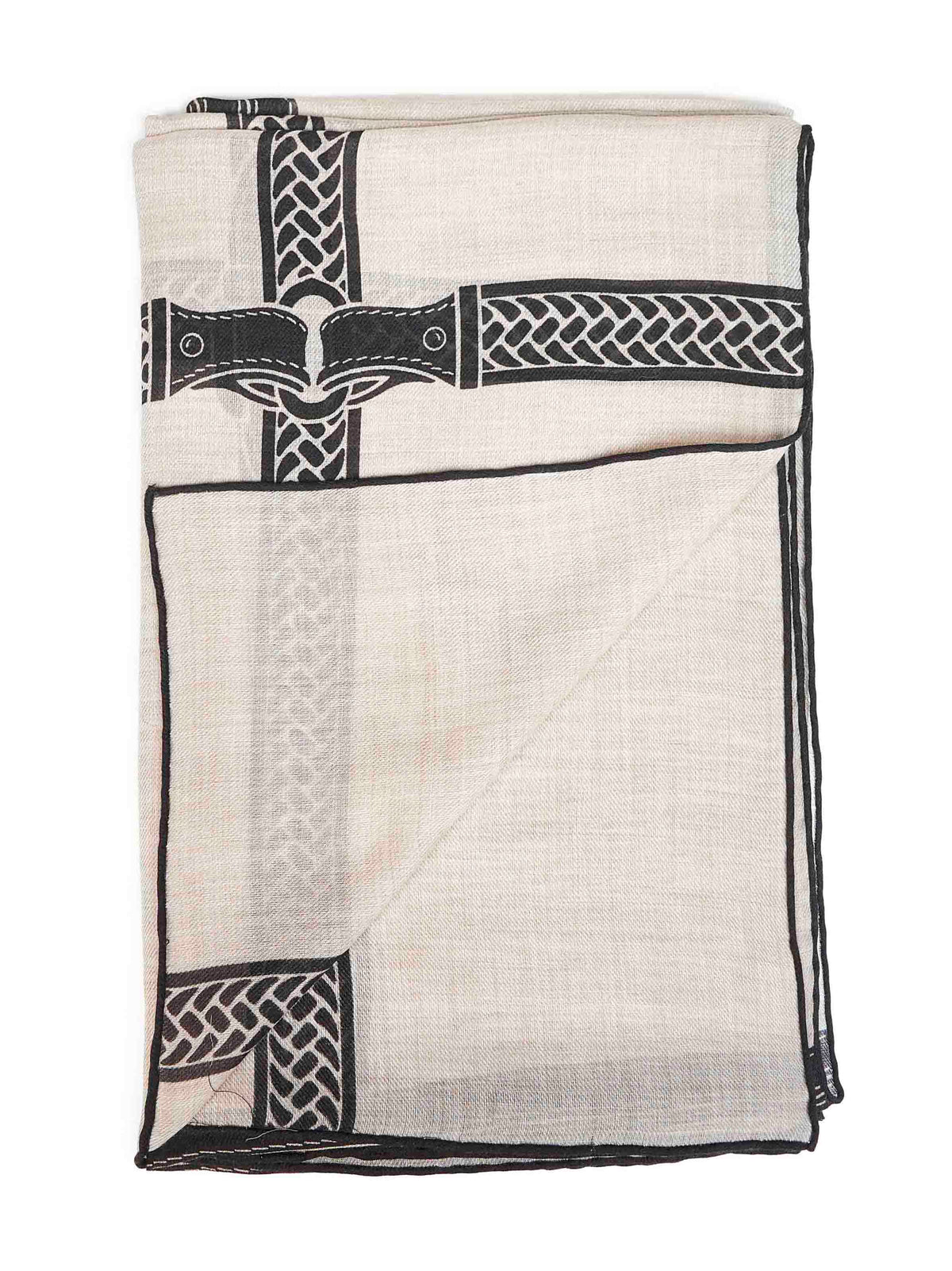 Fendi Silk Women Dove Grey Printed Cashmere Selleria Shawl FENDI