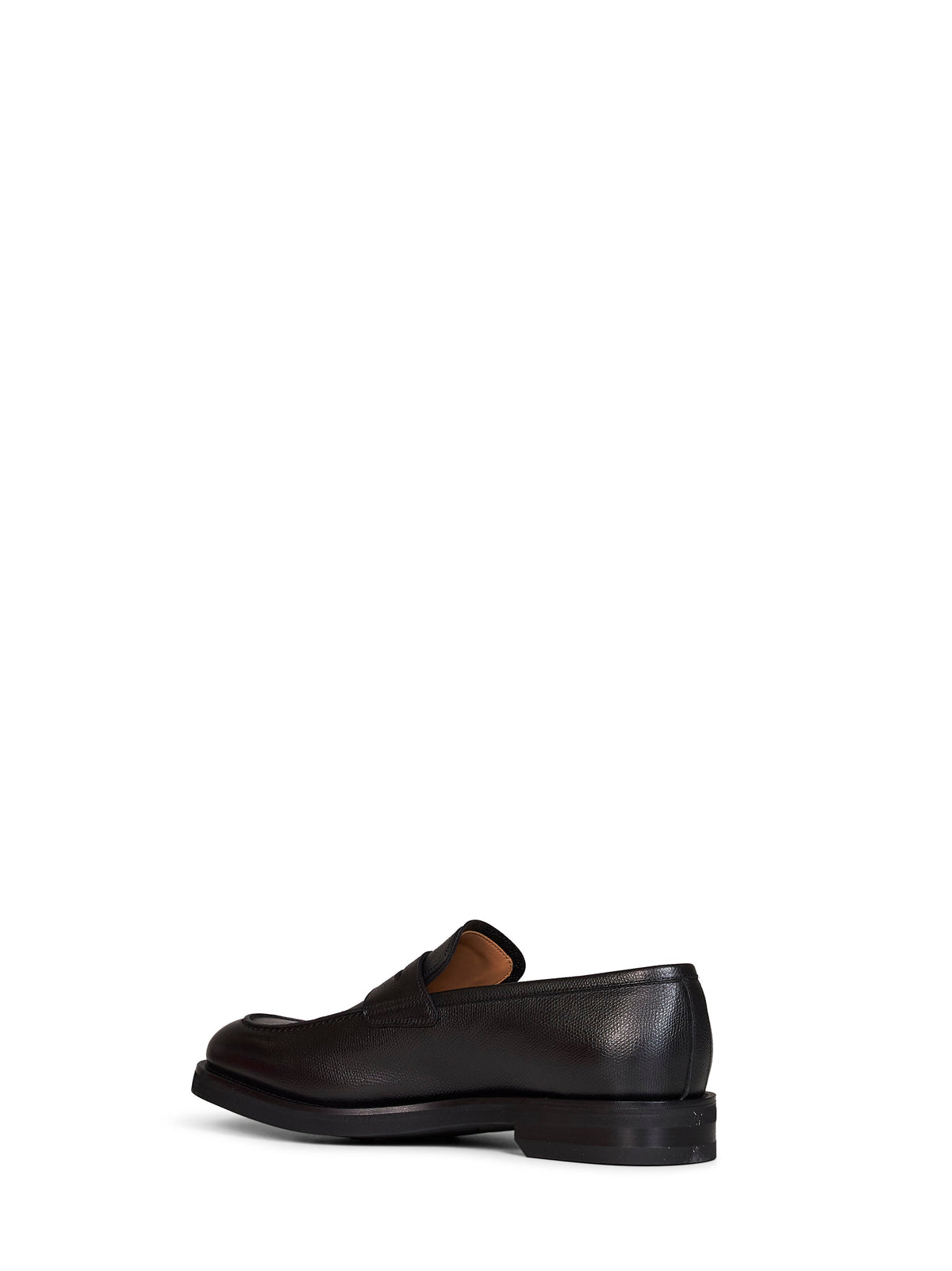 Ferragamo Men Black Hammered Leather Stefano Penny Loafer FERRAGAMO