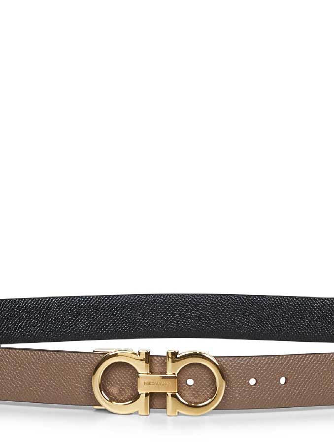 Ferragamo Women Caraway Seed Leather Gancini Reversible Belt FERRAGAMO