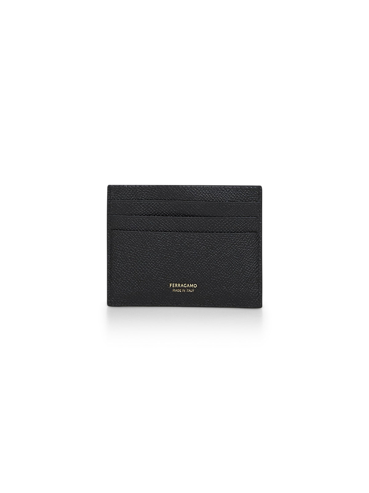 Ferragamo Men Black Leather Gancini Credit Card Holder FERRAGAMO