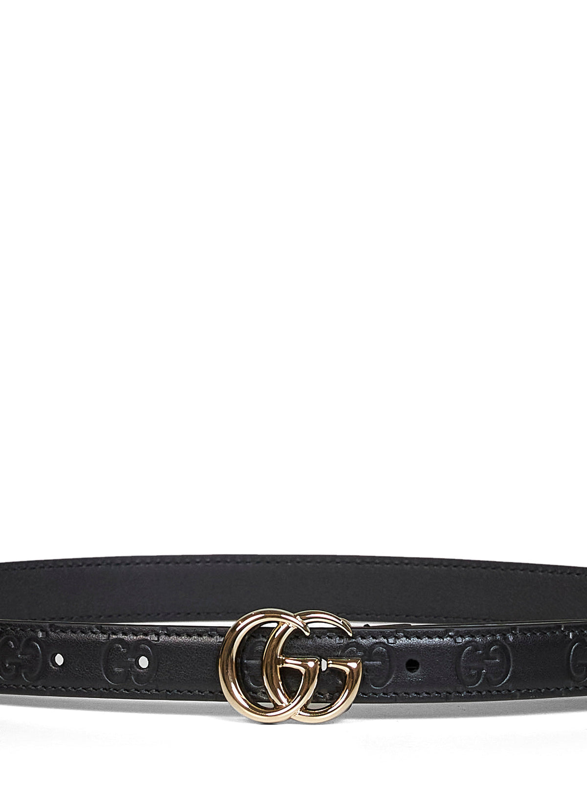 Gucci Women Black Gg Marmont Slim Belt GUCCI