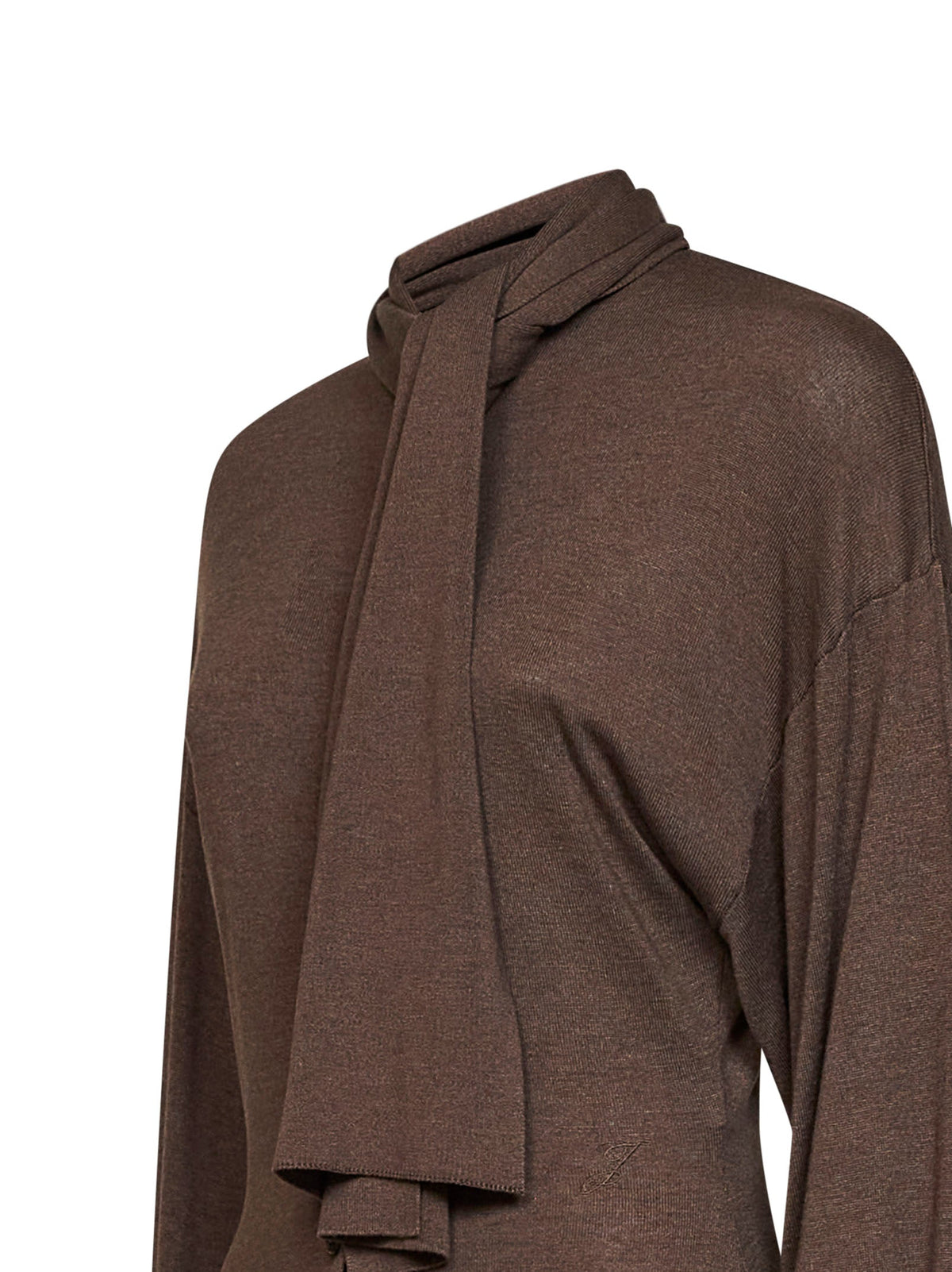 Jacquemus Women Brown Knit The Losange Cardigan With Scarf JACQUEMUS