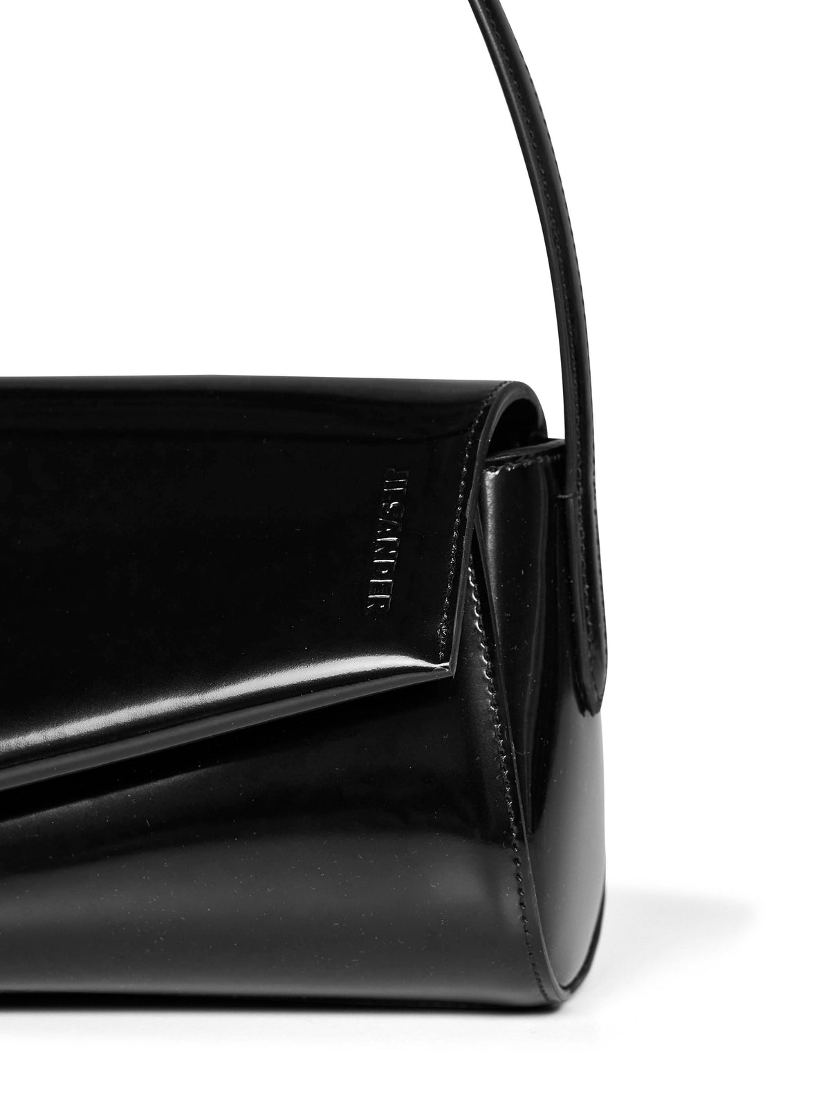 Jil Sander Women Black Kante Flap Shoulder Shoulder Bag JIL SANDER