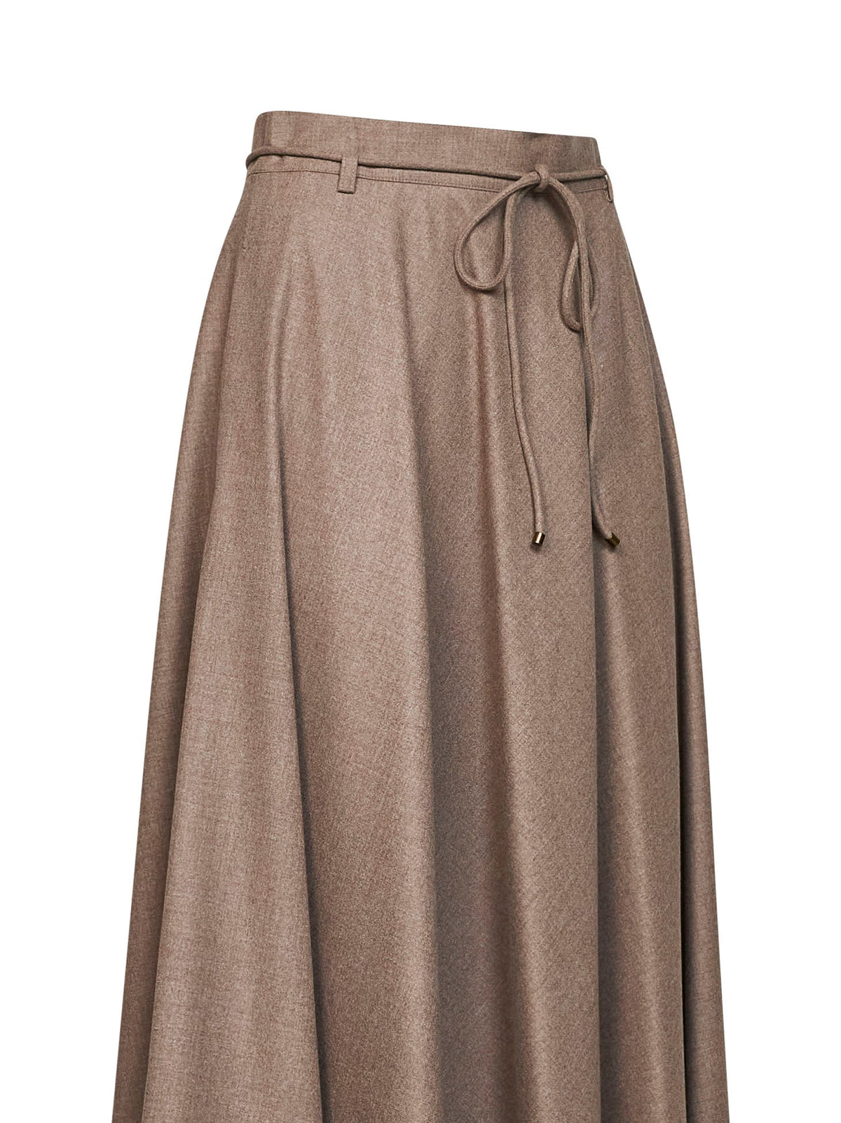 Max Mara Women Sand Cashmere Foulé Mxmcaliffo Flared Midi Skirt MAX MARA