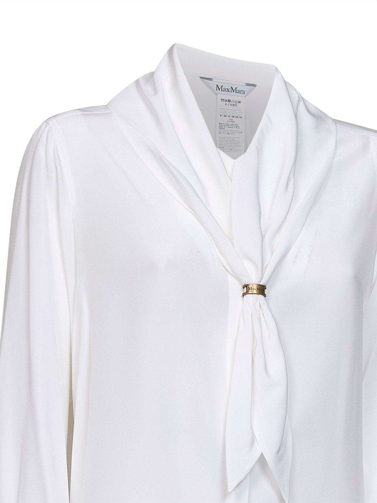 Max Mara Women White Crêpe De Chine Mxmdry Shirt With Scarf MAX MARA