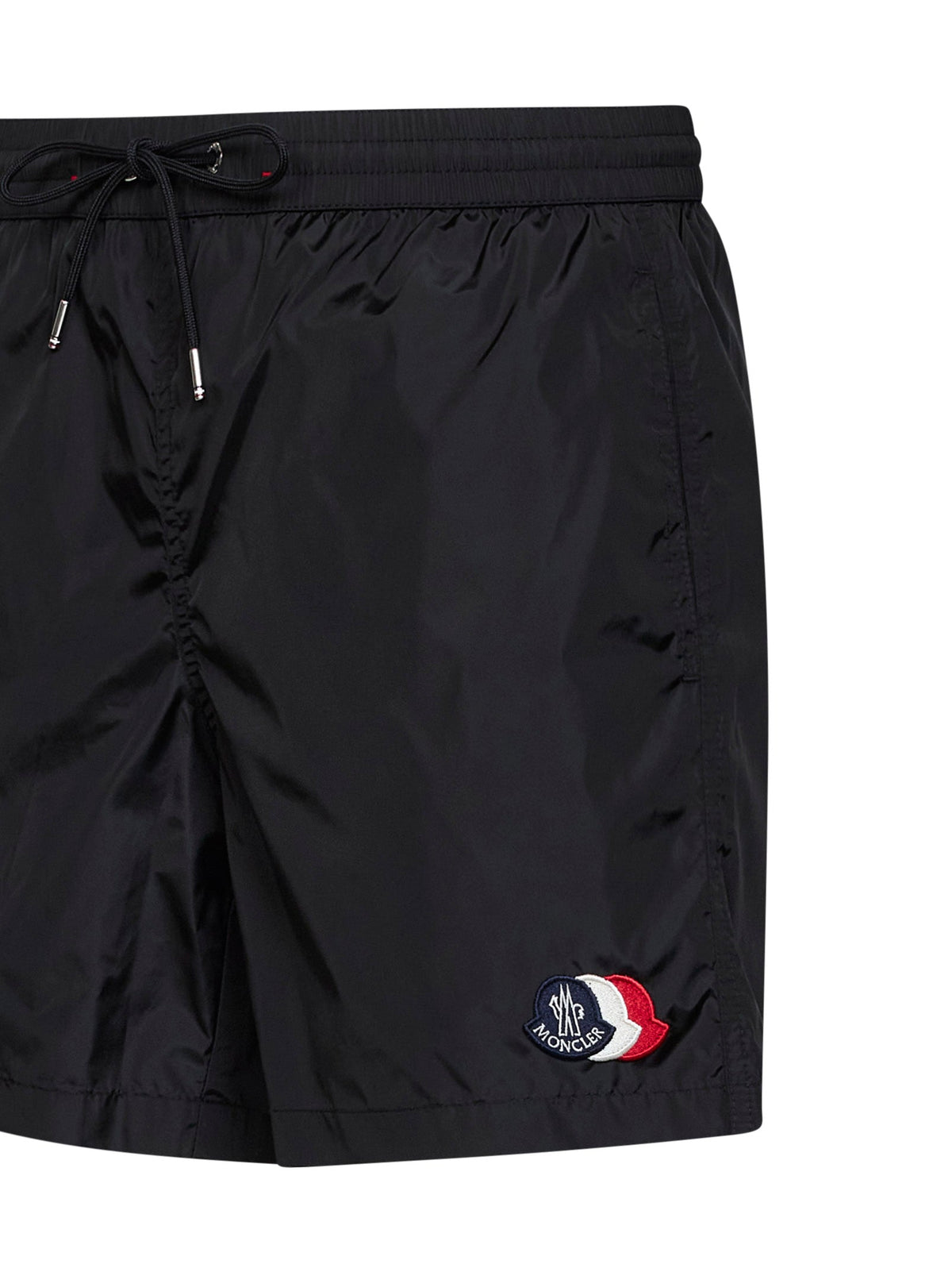 Moncler Men Black Technical Nylon Logoed Swim Shorts MONCLER