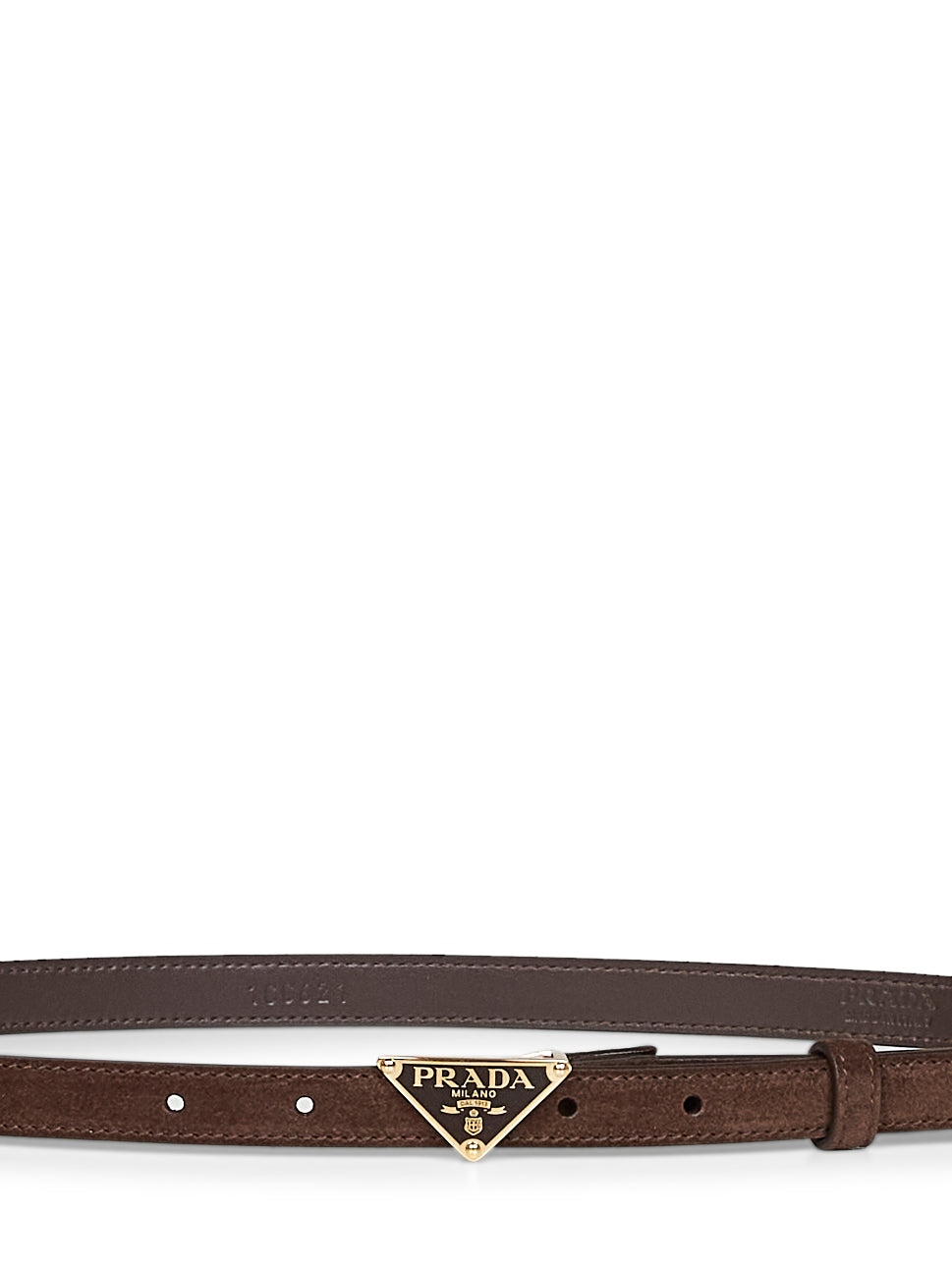 Prada Accessori Pelletteria Women Dark Brown Suede Belt PRADA
