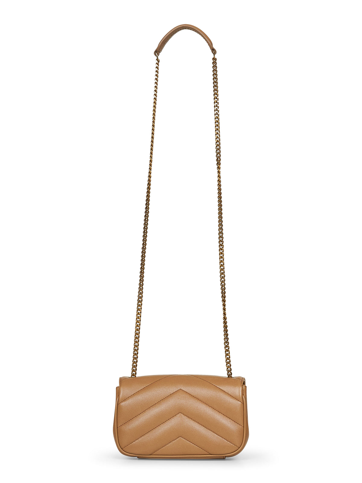 Saint Laurent Women Beige Loulou Mini Crossbody Bag SAINT LAURENT