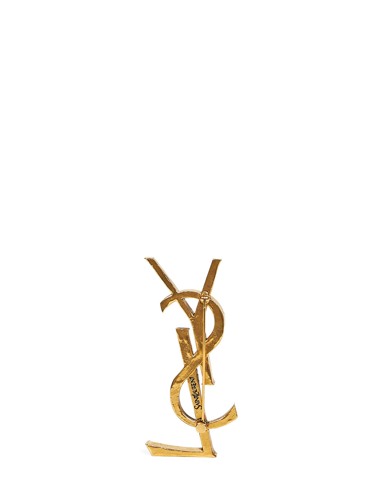 Saint Laurent Women Gold Metal Cassandre Brooch SAINT LAURENT