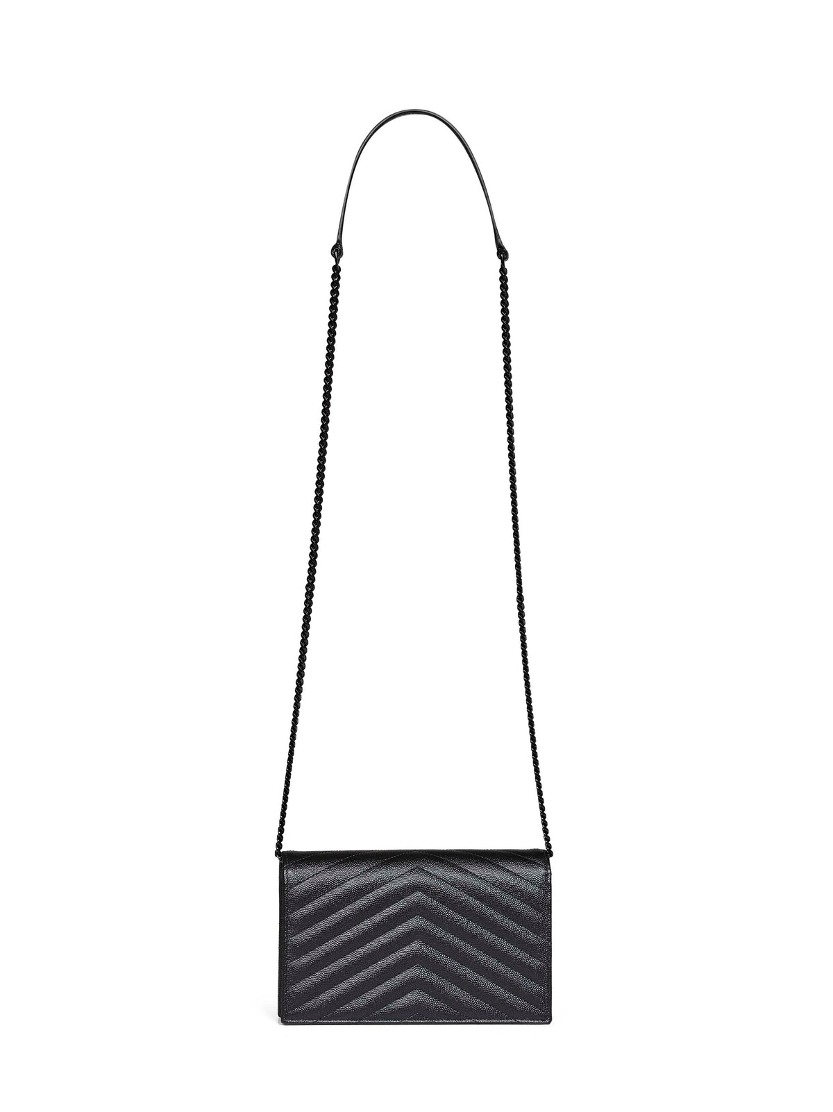 Saint Laurent Women Black Cassandre Classic Envelope Clutch With Chain Shoulde Strap SAINT LAURENT