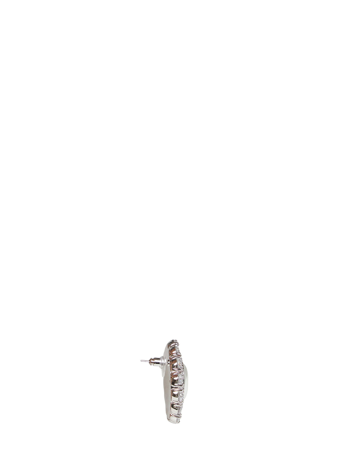 Self Portrait Women Silver Oval Crystal Pearl Earrings SELF-PORTRAIT