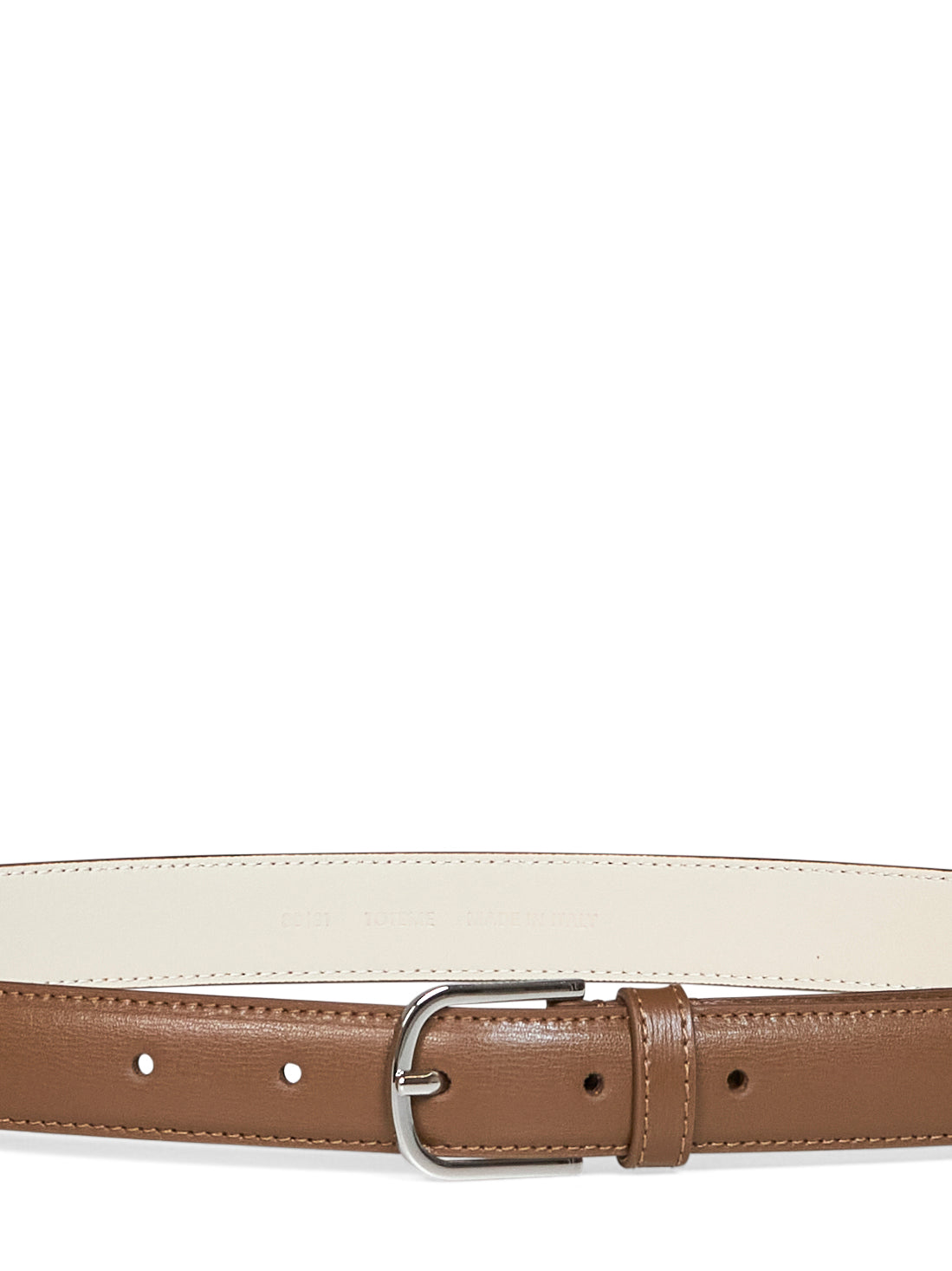 Toteme Women Tiramisu Brown Calf Leather Slim Belt TOTEME