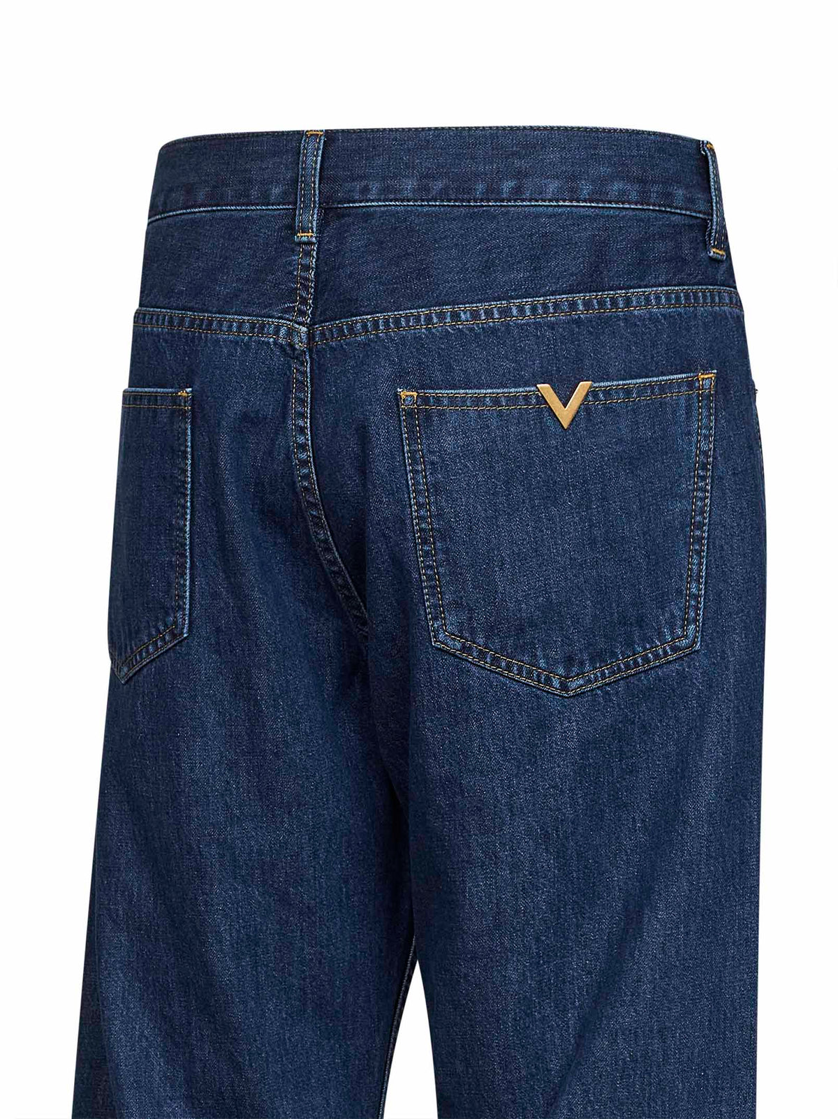 Valentino Men Medium Bue Cotton Denim Valentino Jeans With Vgold VALENTINO