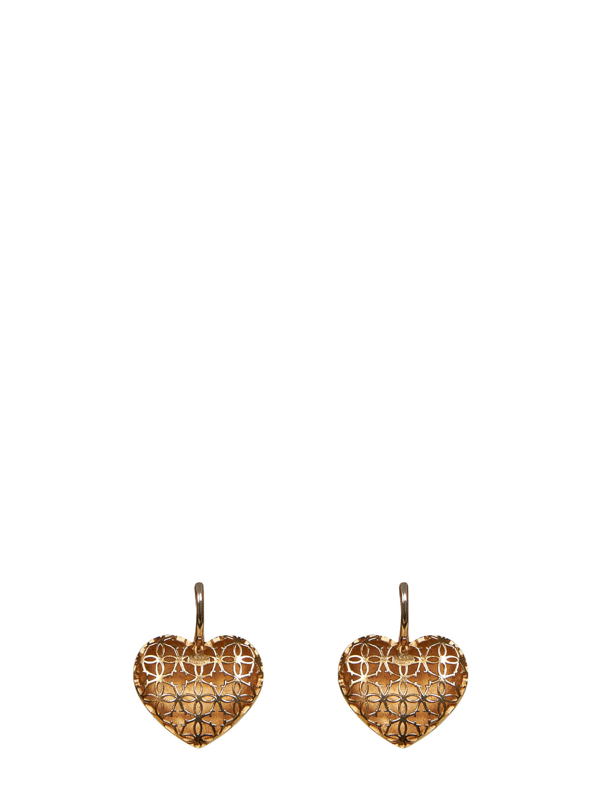 Valentino Garavani Women Gold And Black Metal And Enamel Coeur Royal Earrings VALENTINO GARAVANI