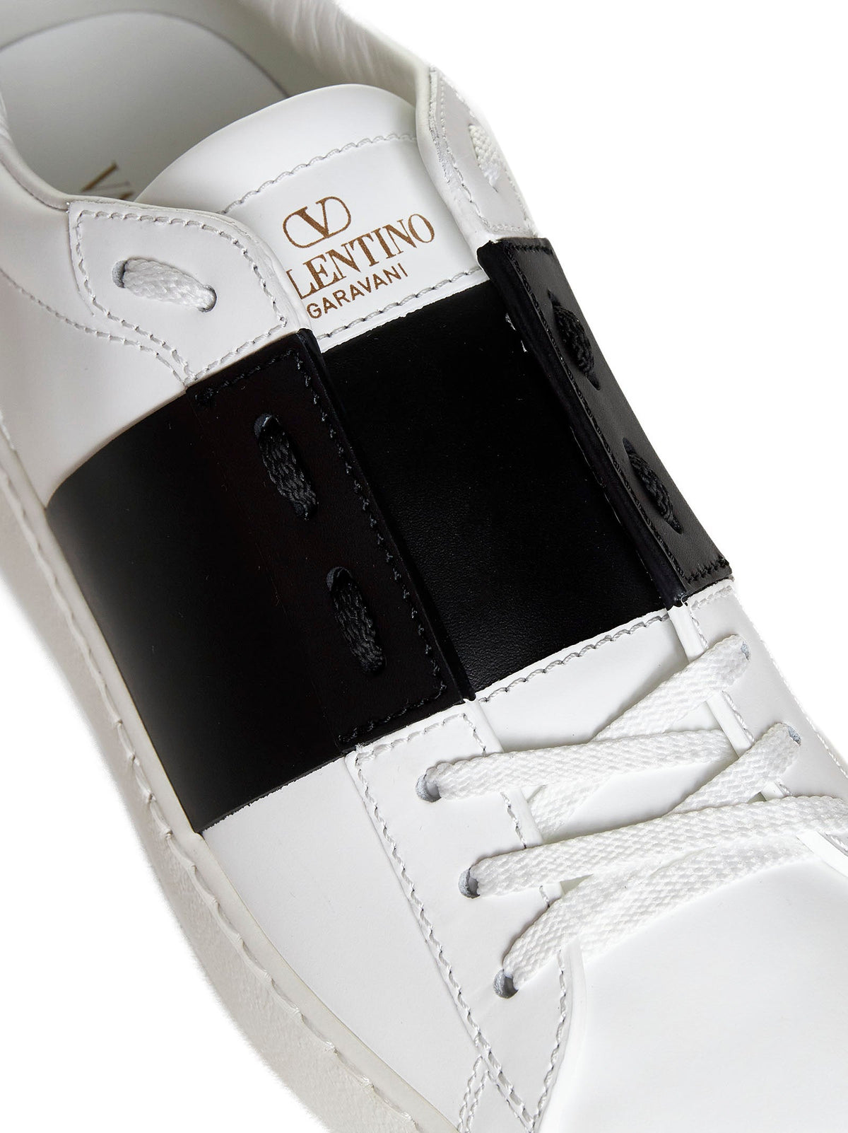 Valentino Garavani Women White And Blue Calfskin Leather Open Sneakers VALENTINO GARAVANI