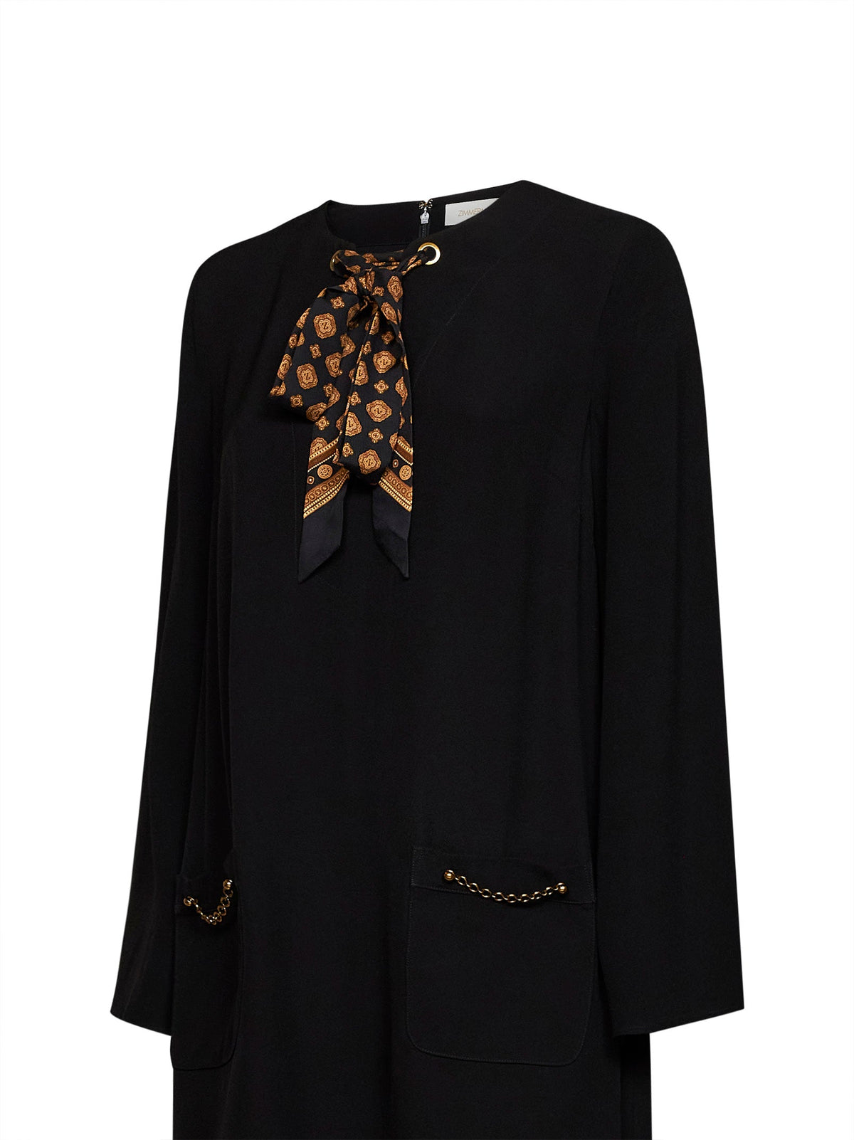 Zimmermann Women Black Viscose Utility Tunic Mini Dress ZIMMERMANN