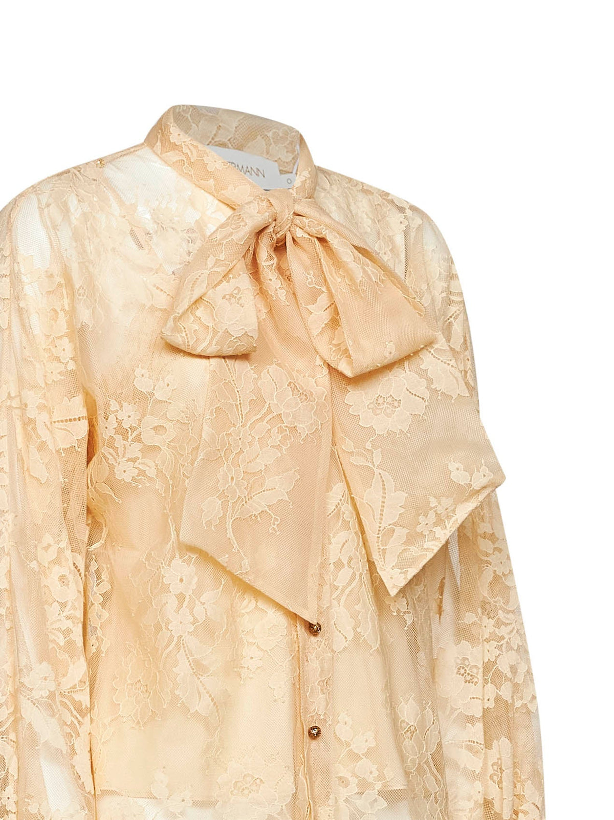 Zimmermann Women Sand Lace Pussybow Valiant Blouse ZIMMERMANN