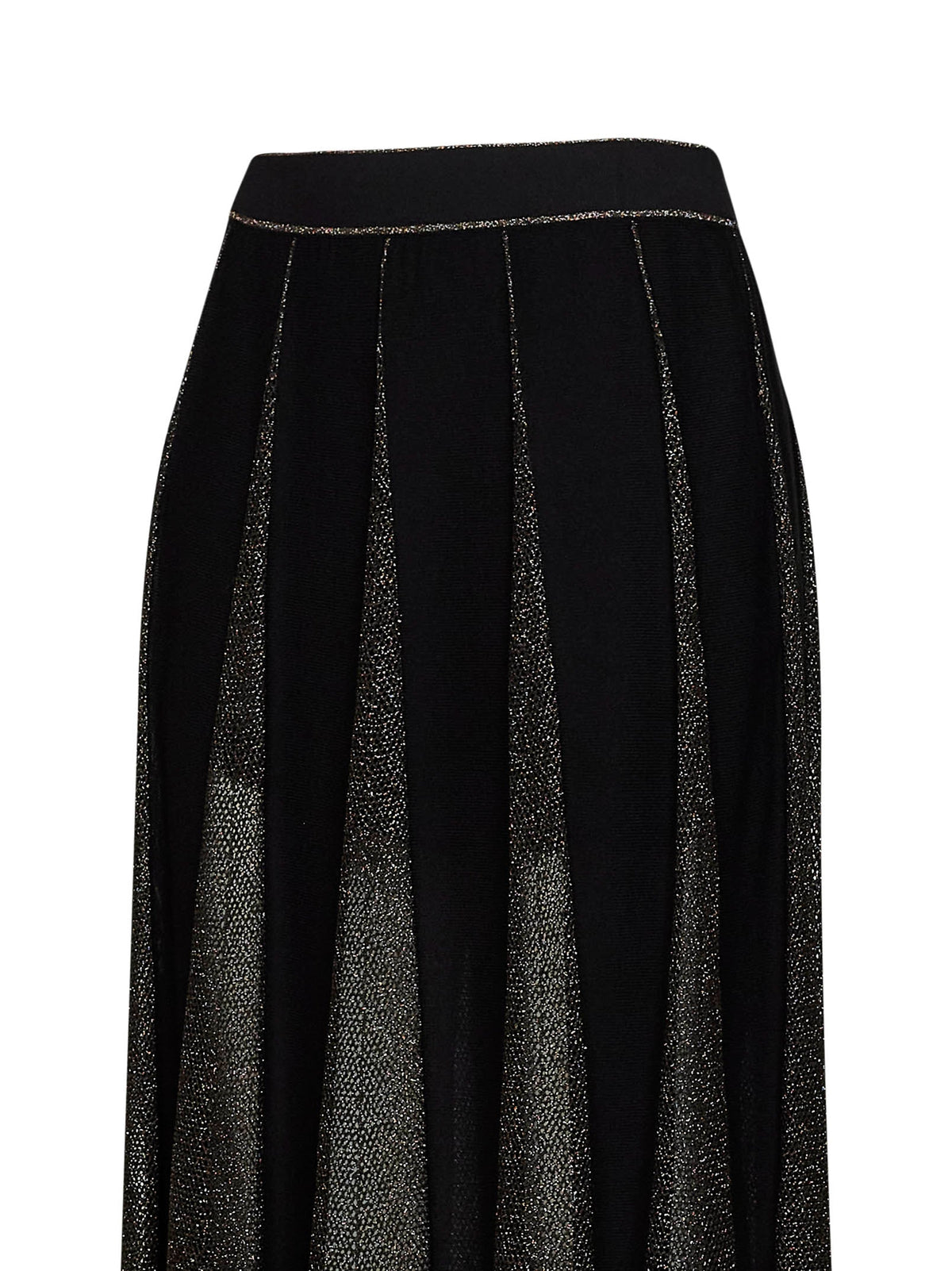 Zimmermann Women Black And Gold Metallic Knit Valiant Midi Skirt ZIMMERMANN