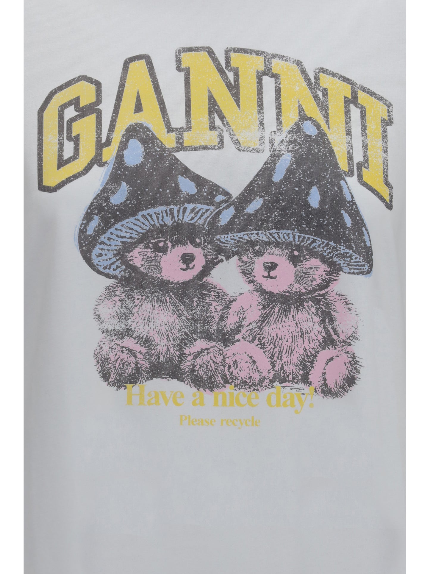 Ganni Women Teddy Mushroom Long-Sleeve Cotton T-Shirt GANNI