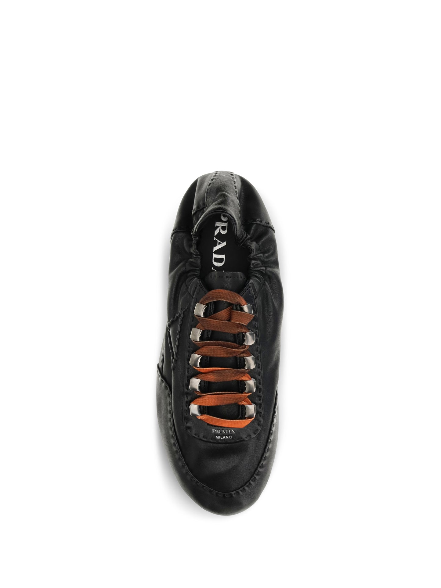 Prada Men Collapse Aged Nappa Leather Sneakers PRADA