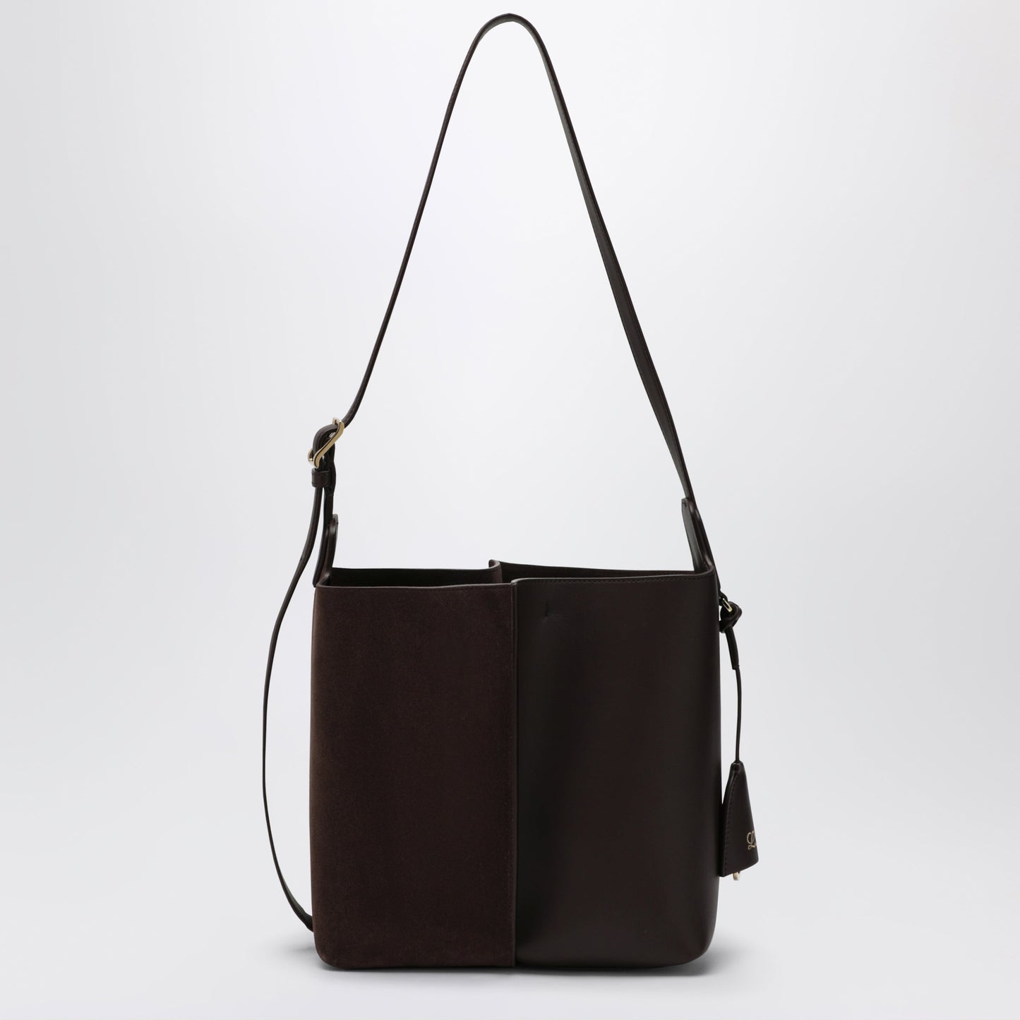 Loewe Bilbao Bucket Bag In Calfskin And Suede, Dark Chestnut Women LOEWE