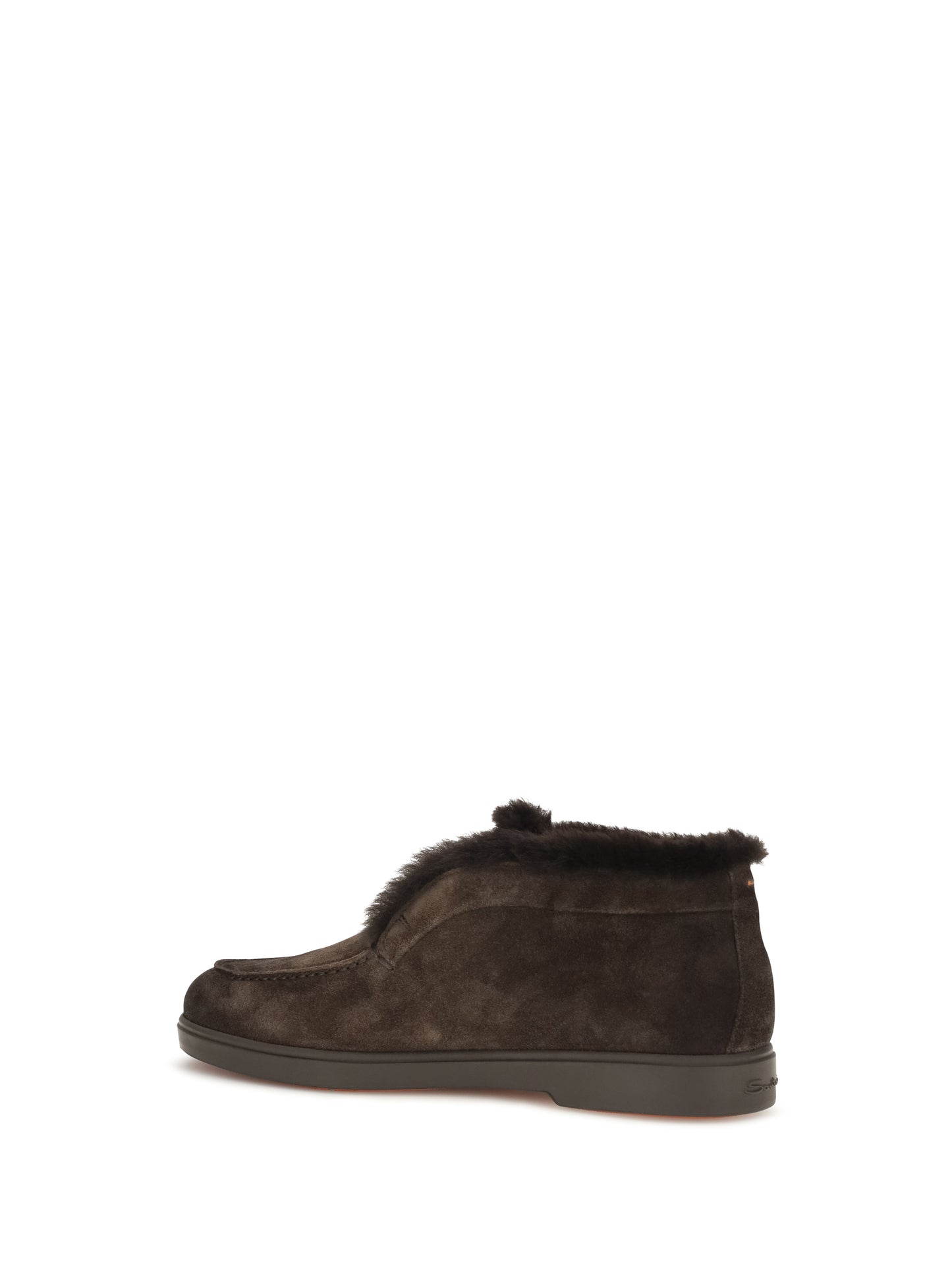 Santoni Women Suede Shearling Ankle Boots SANTONI