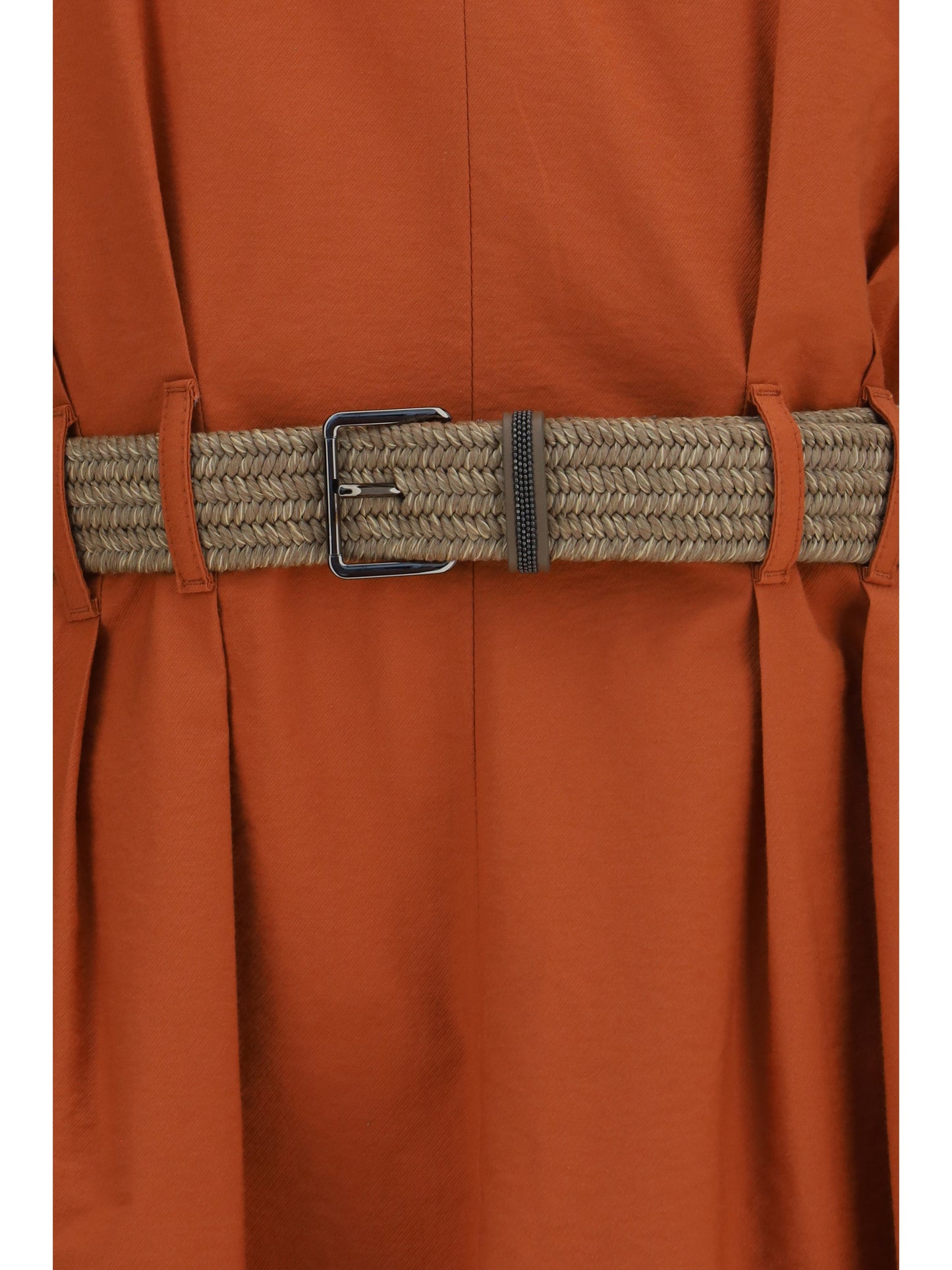 Brunello Cucinelli Women Pleated Dress With Rope Belt BRUNELLO CUCINELLI