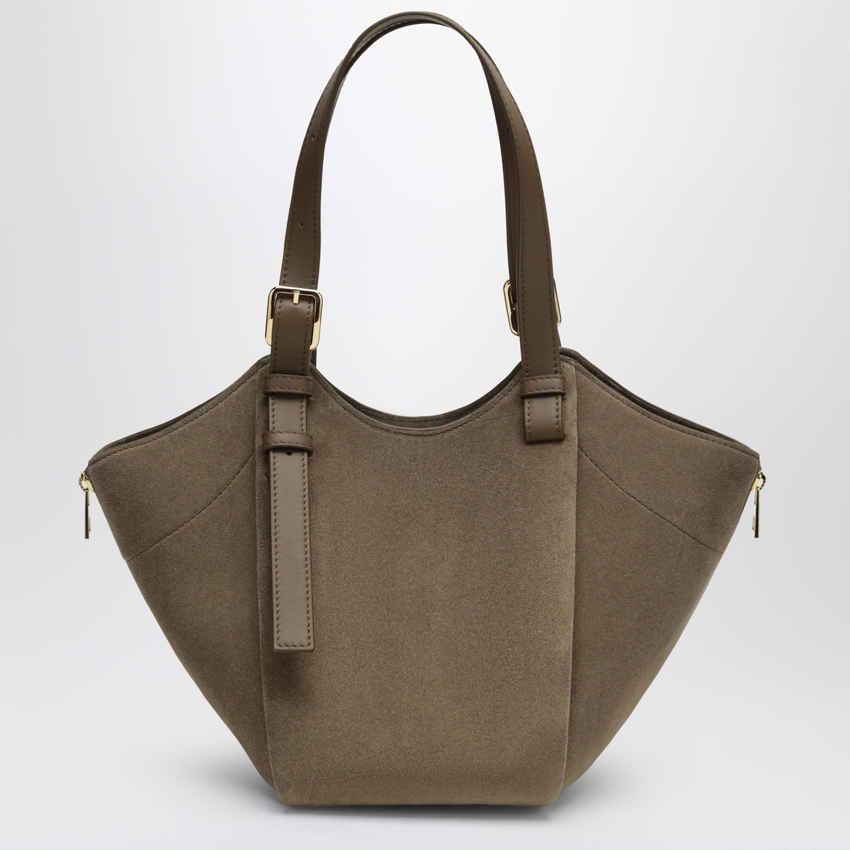 Loewe Brownish Green Hammock Flip Bag In Suede Women LOEWE