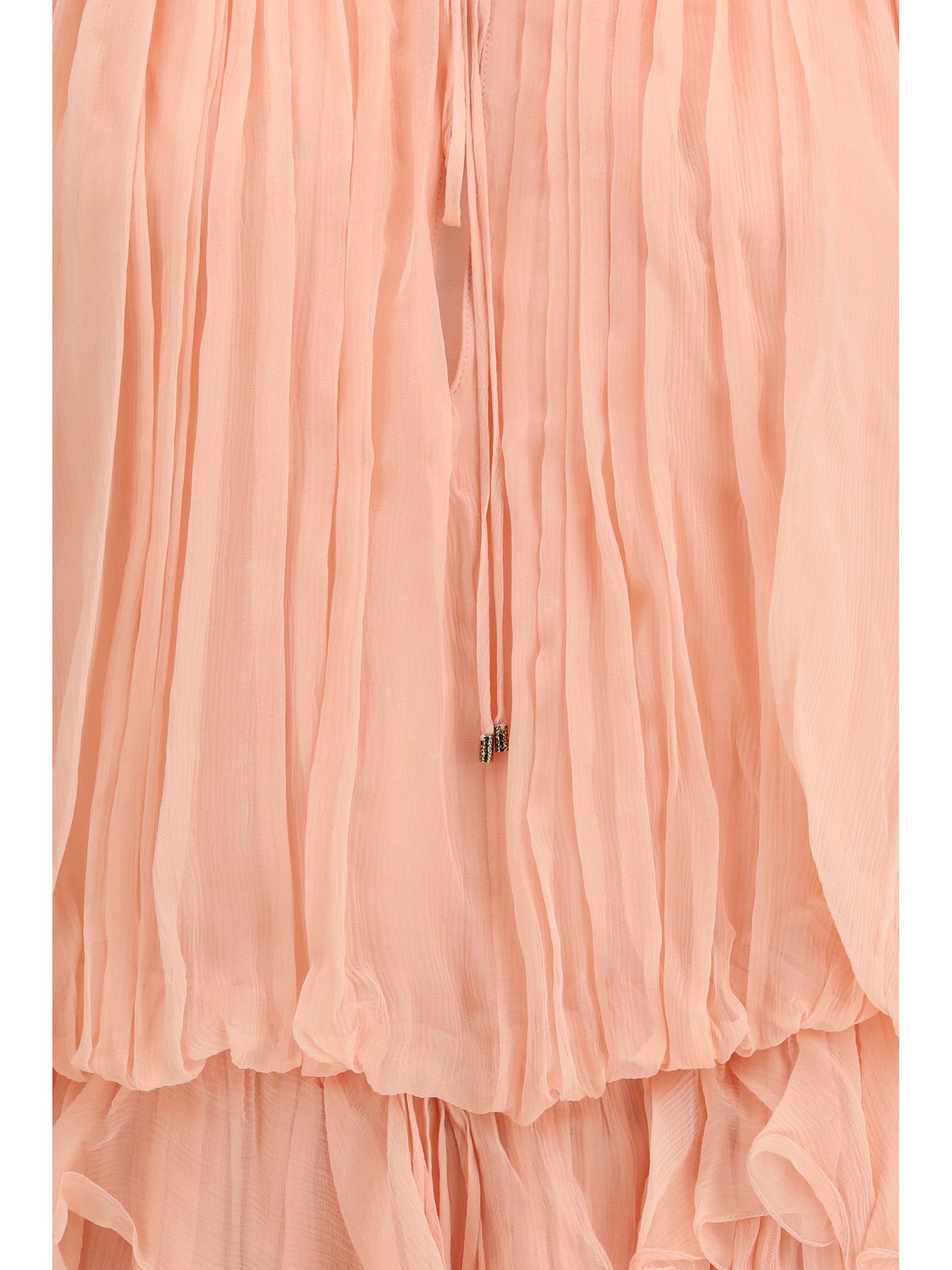 Chloé Women Mini Dress With Cape In Silk Muslin CHLOE
